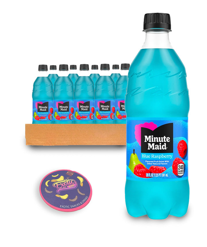 Minute Maid Blue Raspberry 20oz 24 Pack with Coaster