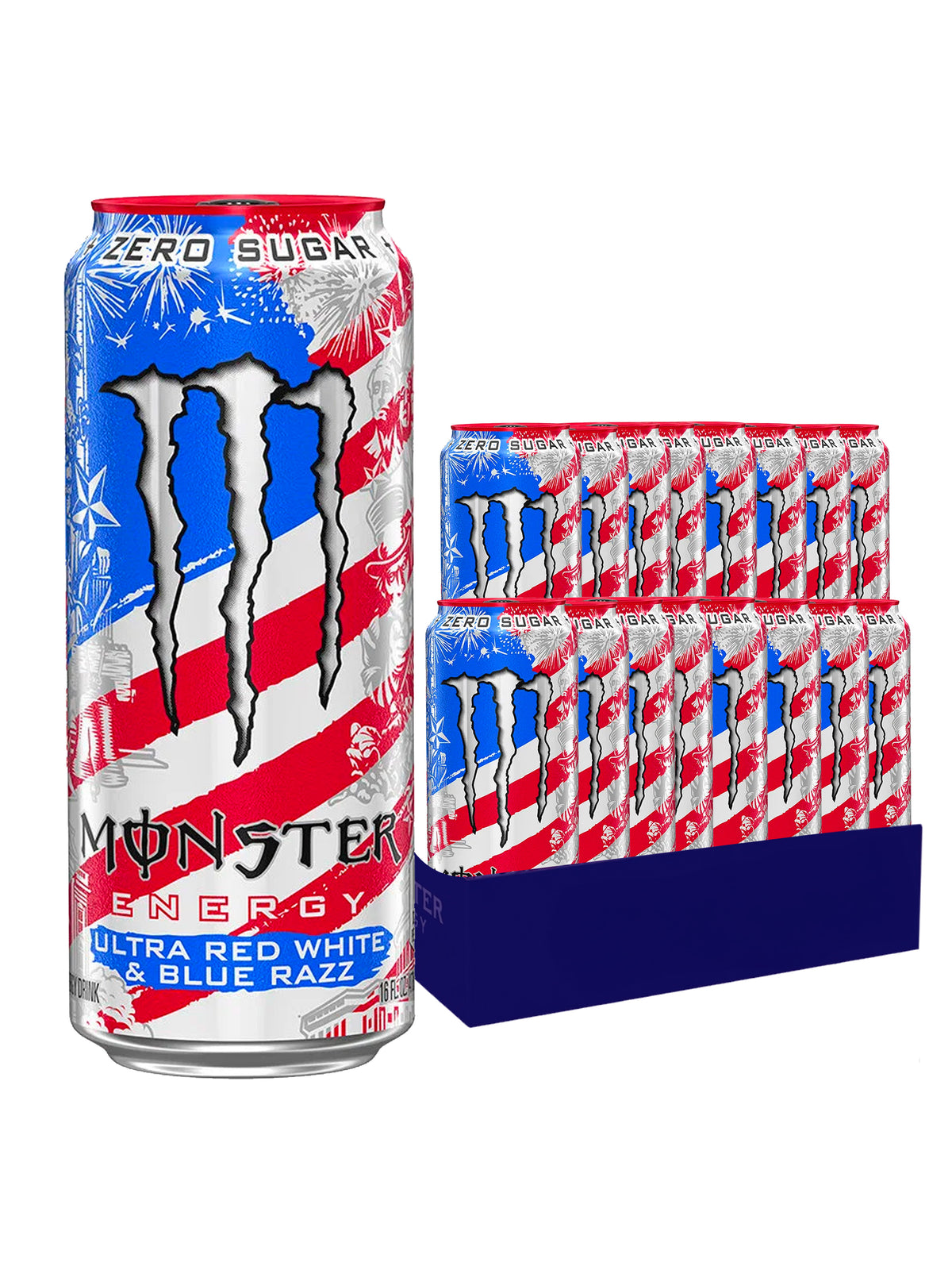 Monster Energy Ultra Red White & Blue Razz Case