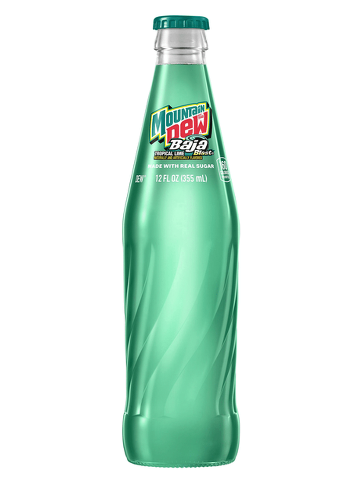 Mountain Dew Baja Tropical Lime Blast Real Sugar (Glass)
