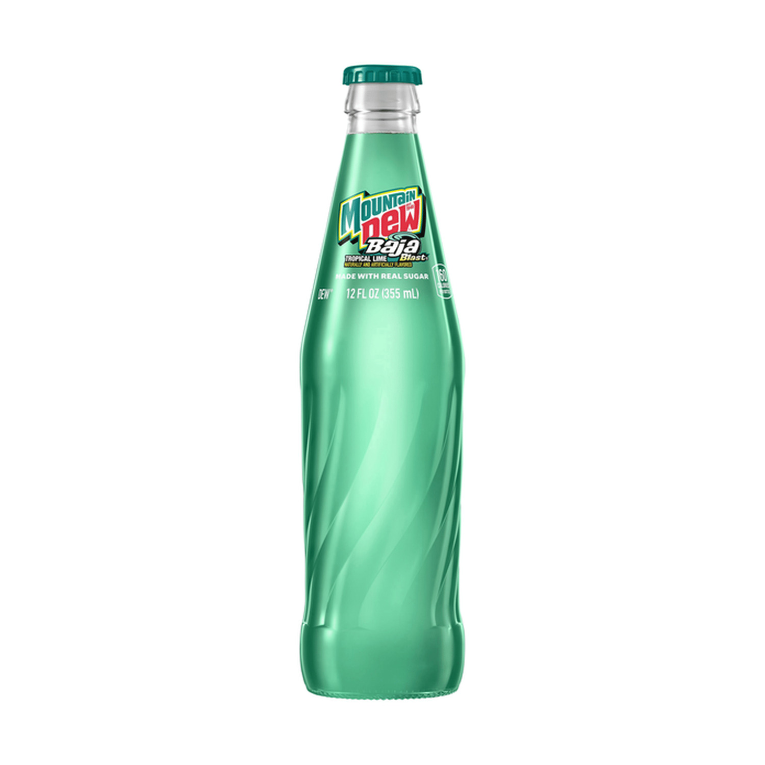 Mountain Dew Baja Tropical Lime Blast Real Sugar (Glass)