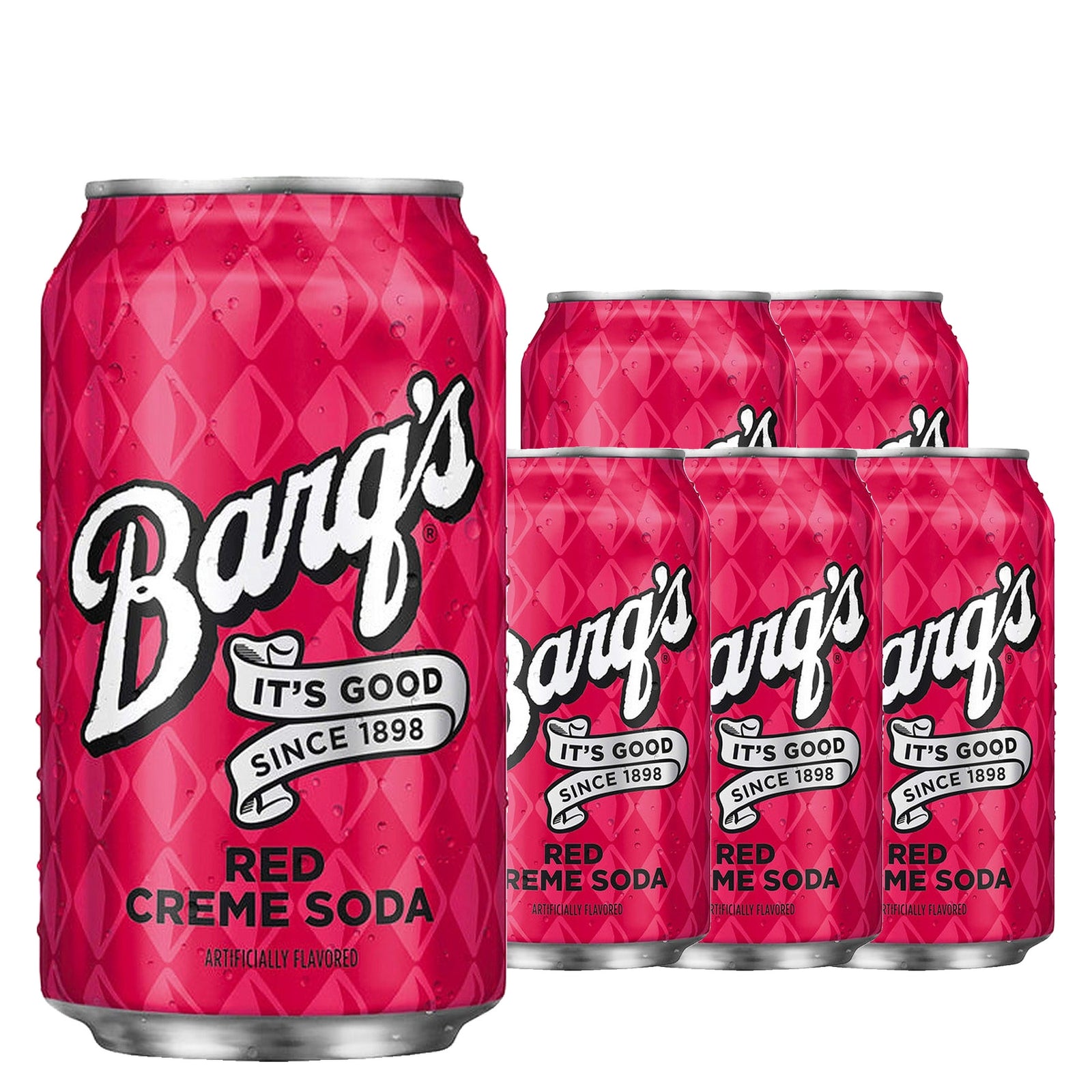 Barq's Red Creme Soda 355 mL / 12 fl oz case of 6 cans