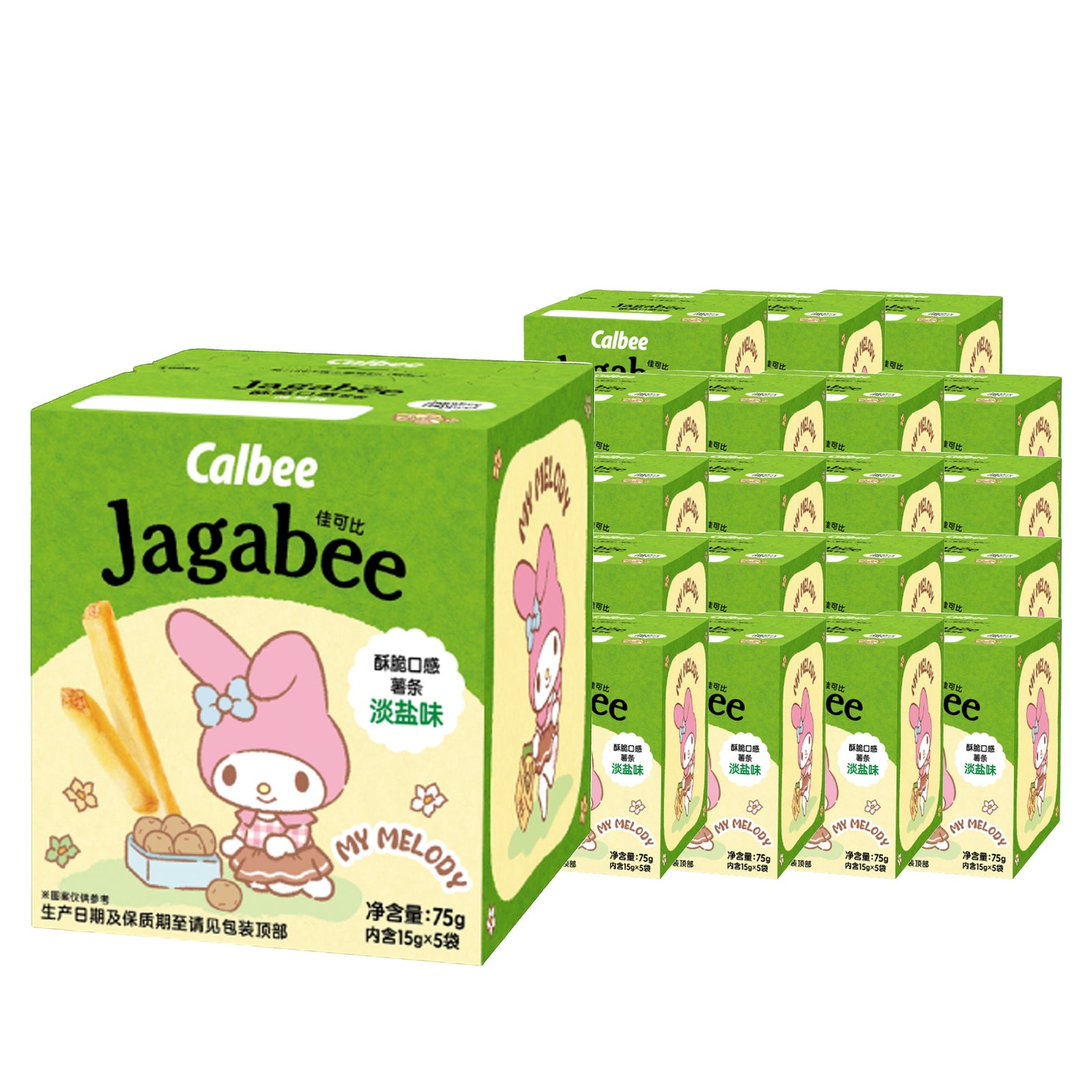 Calbee Jagabee Salted Fries (Sanrio Series) 75 g Case, 20 pack