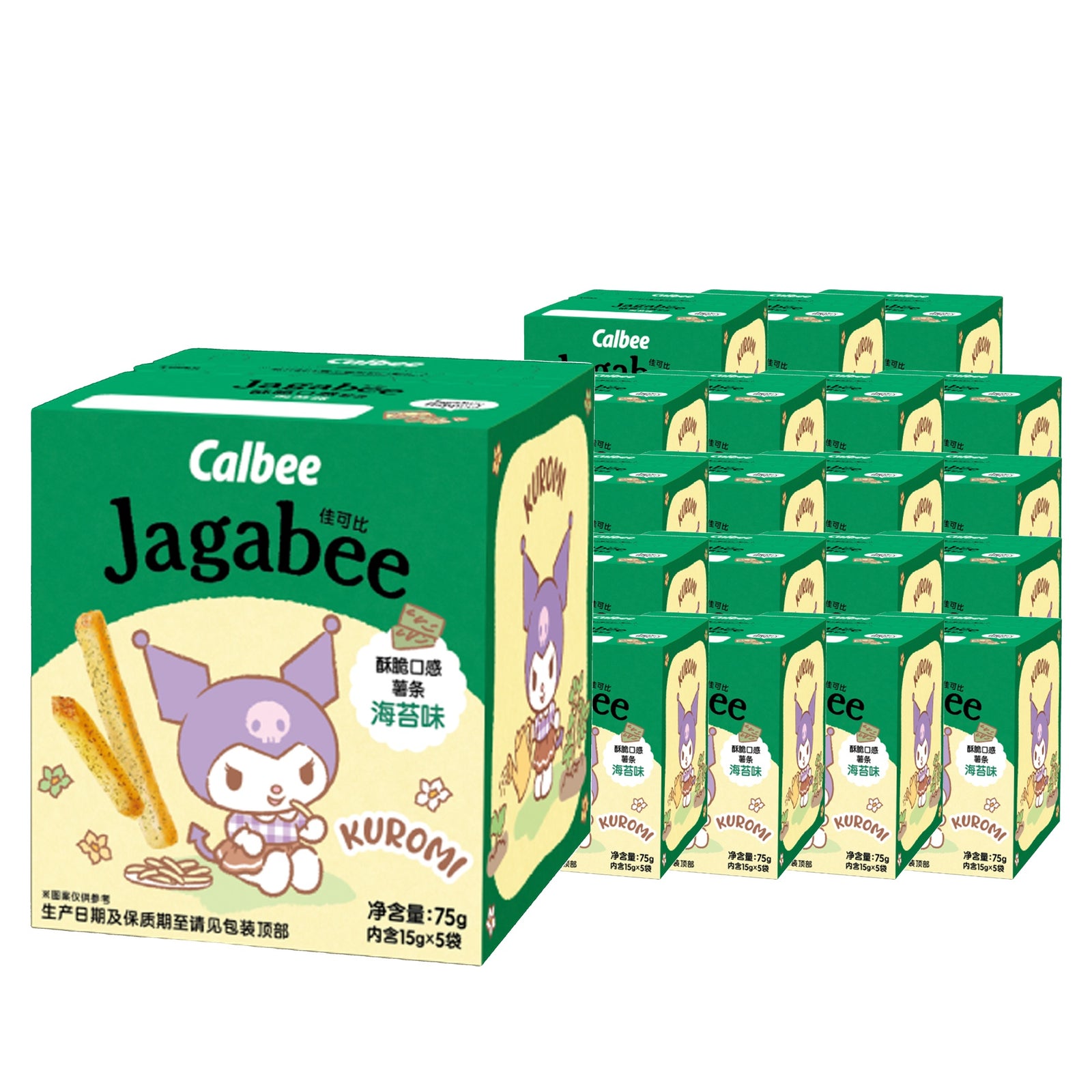 Calbee Jagabee Seaweed Flavored Fries (Sanrio Series) 75 g Case, 20 pack