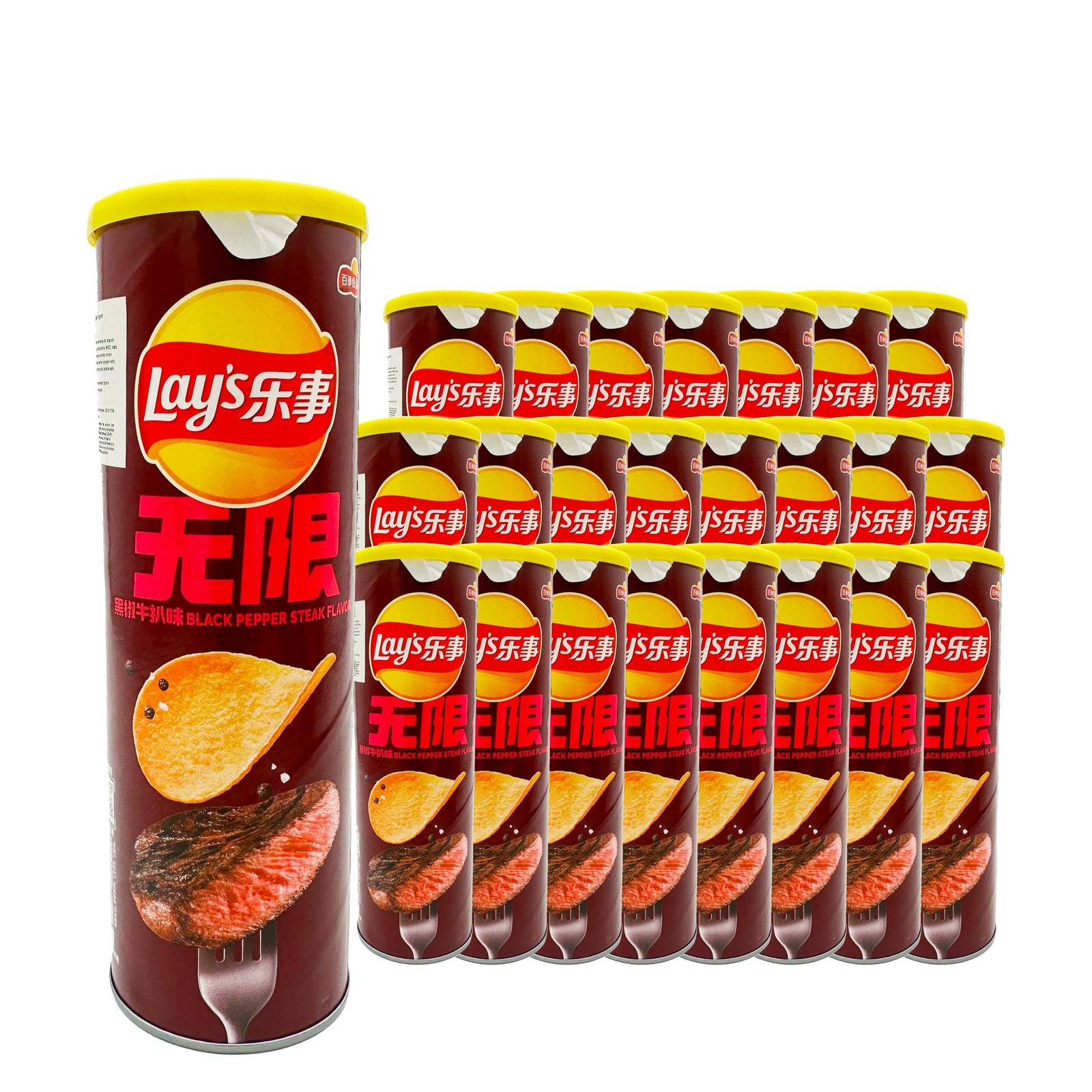 Lay's Stax Black Pepper Steak 90 g / 3.2 oz case of 24 canisters