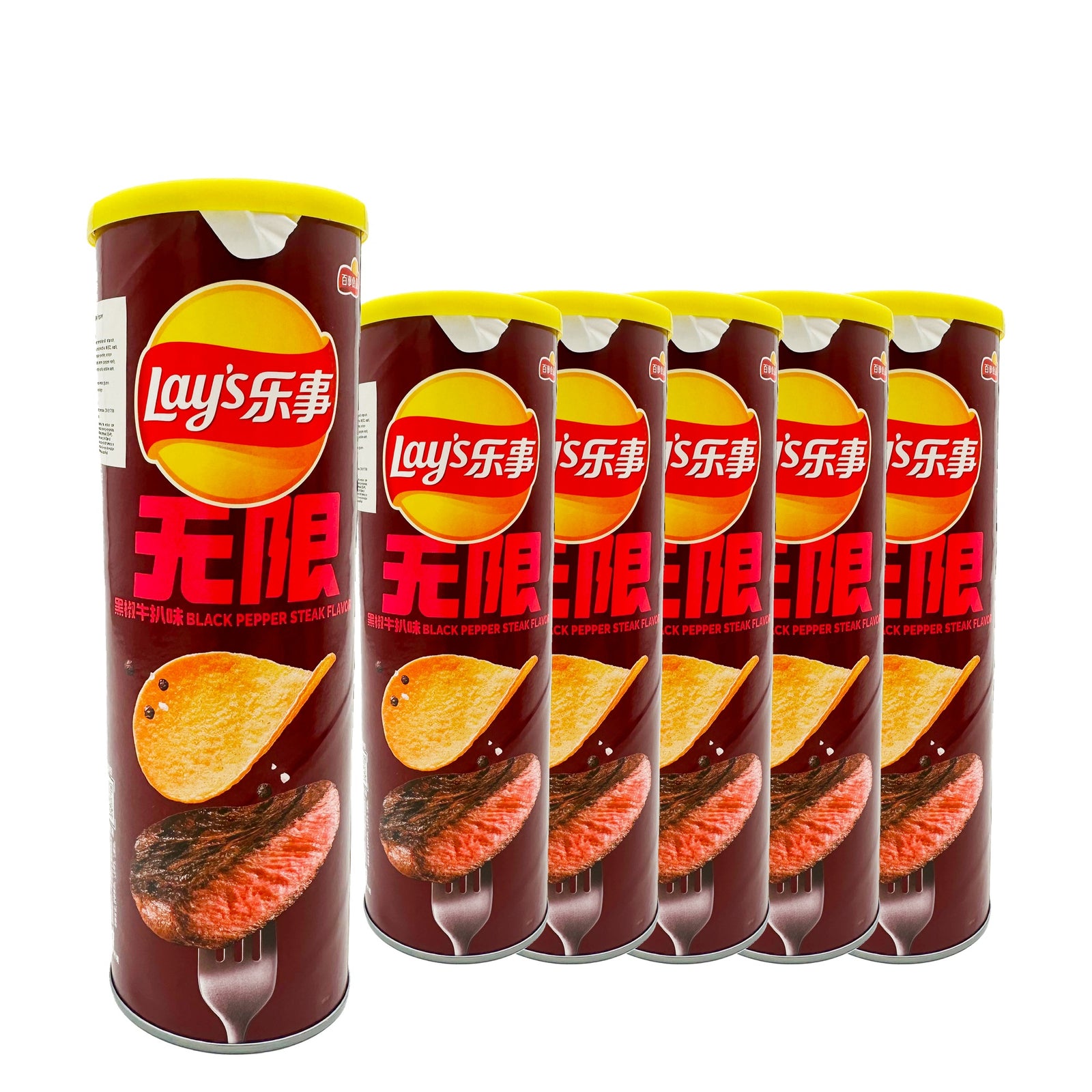 Lay's Stax Black Pepper Steak 90 g / 3.2 oz case of 6 canisters