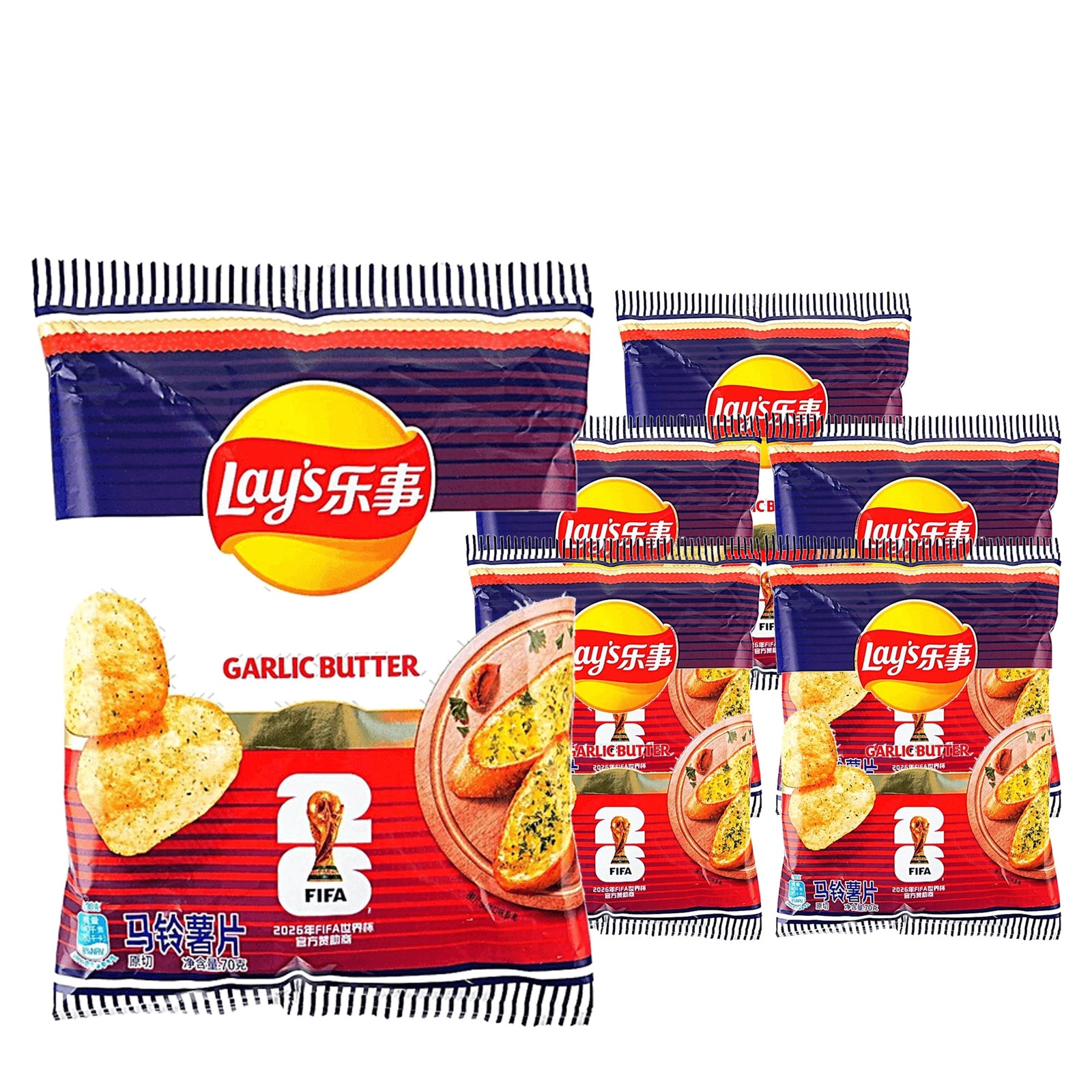 Lay's World Cup Unlimited French Garlic Butter 70 g / 2.47 oz case of 6 bags