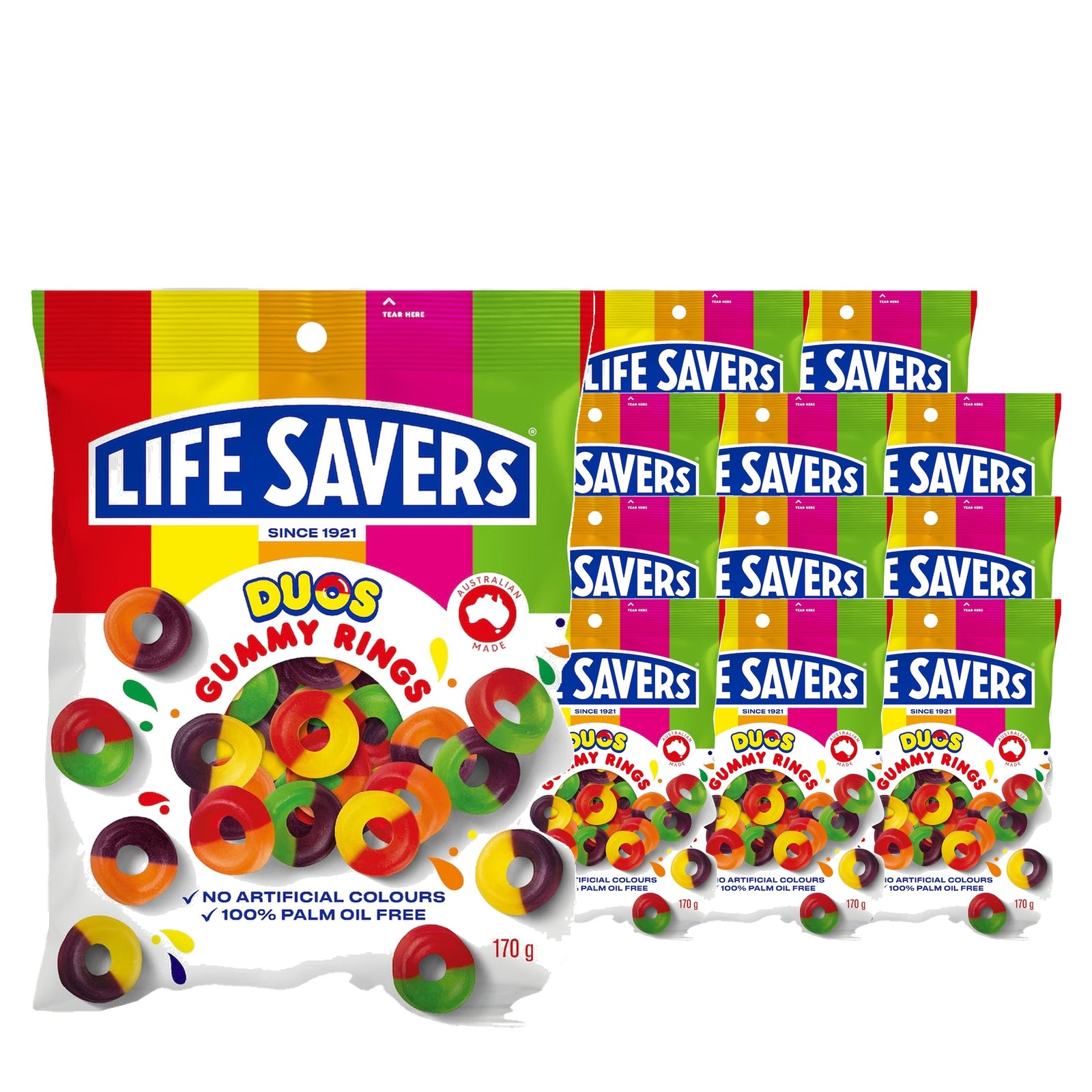 Life Savers Duos Gummy Rings 170 g Case, 12 pack