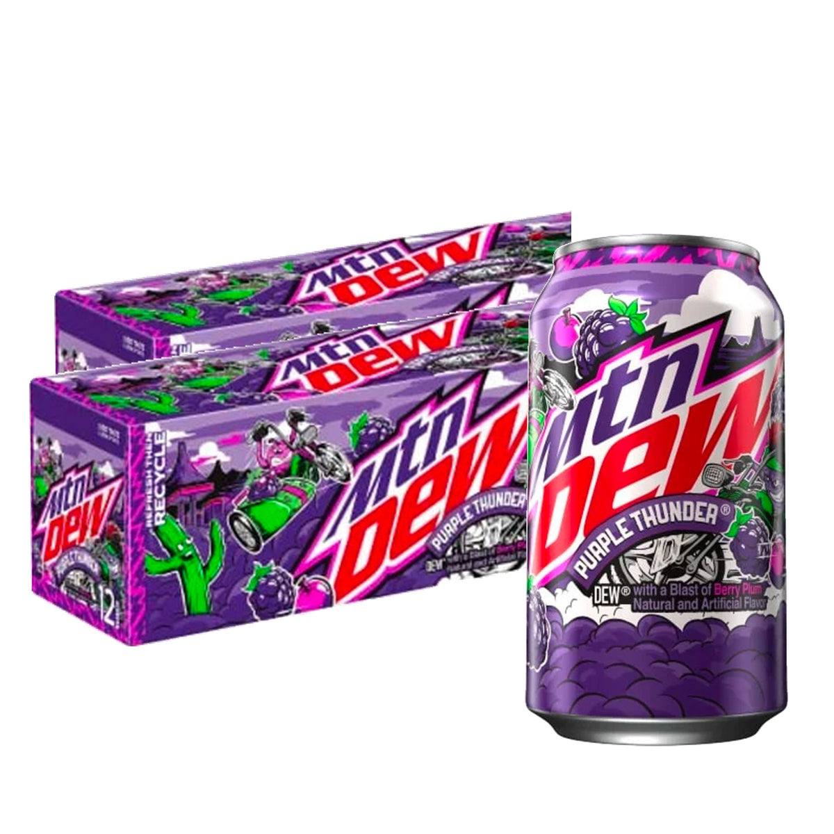 Mountain Dew Purple Thunder 12 oz Can Case