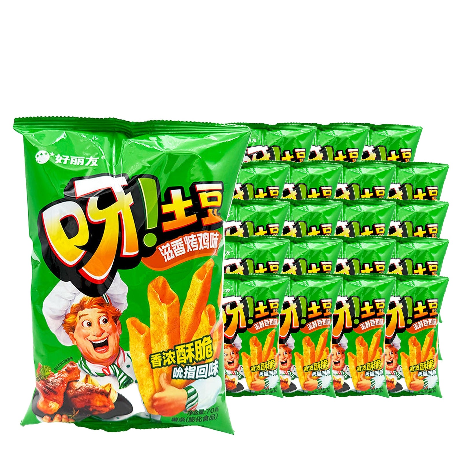 Orion Potato Sticks Grilled Chicken 70 g Case, 20 pack