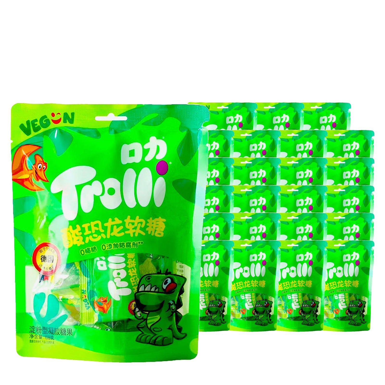 Trolli Sour Dino Gummies 108 g / 3.8 oz case of 24 bags