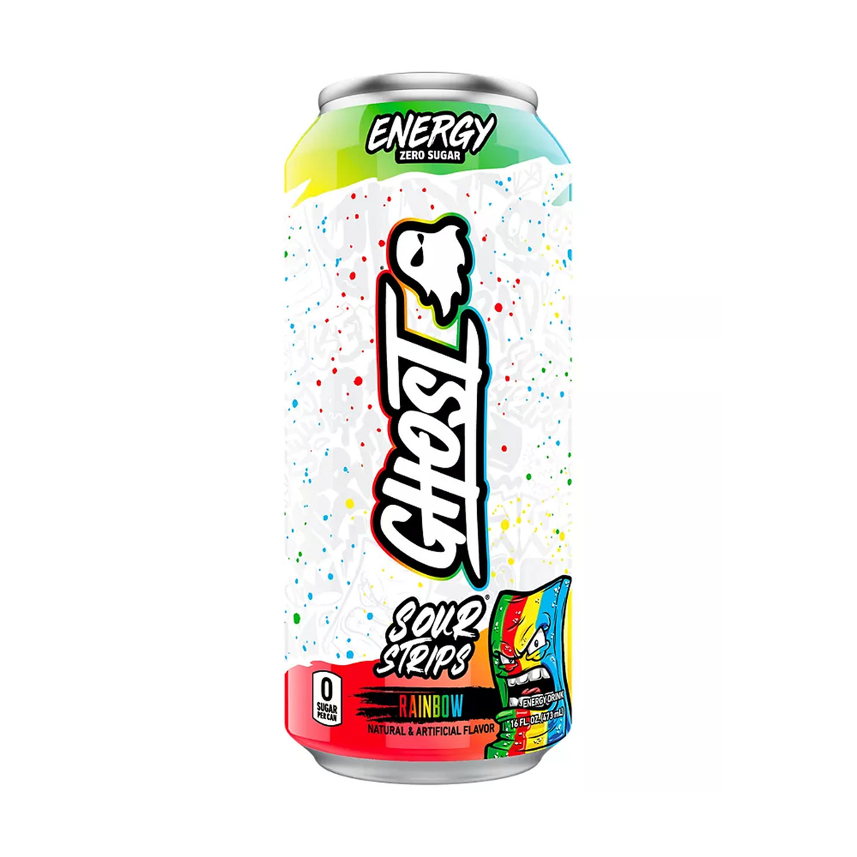 Ghost Zero Sugar Sour Strips Rainbow Energy Drink