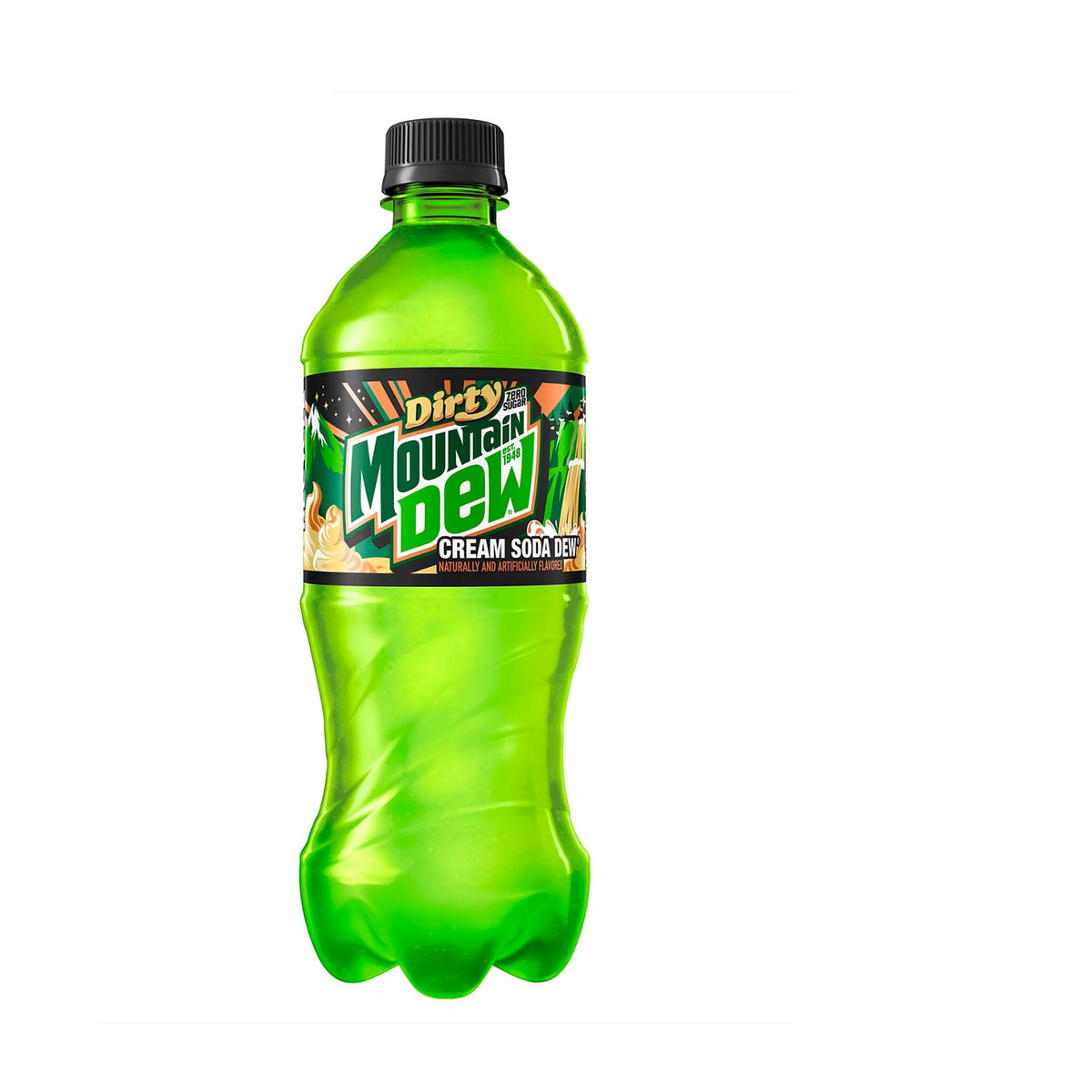 Mountain Dew Zero Sugar Dirty Cream Soda 20 oz Case