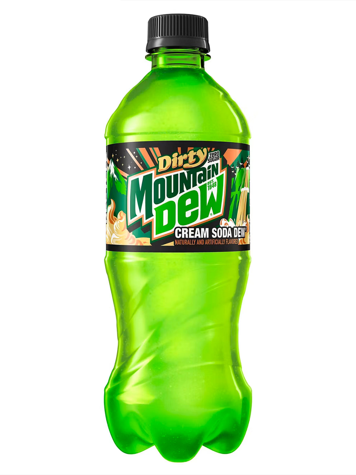 Mountain Dew Zero Sugar Dirty Cream Soda 20 oz Case
