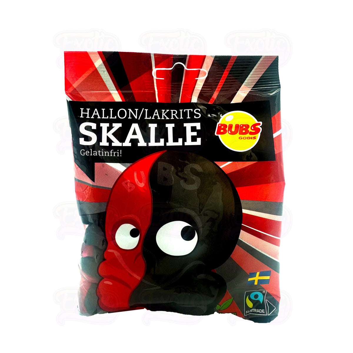 Bubs Raspberry Licorice Swedish Candy Skulls