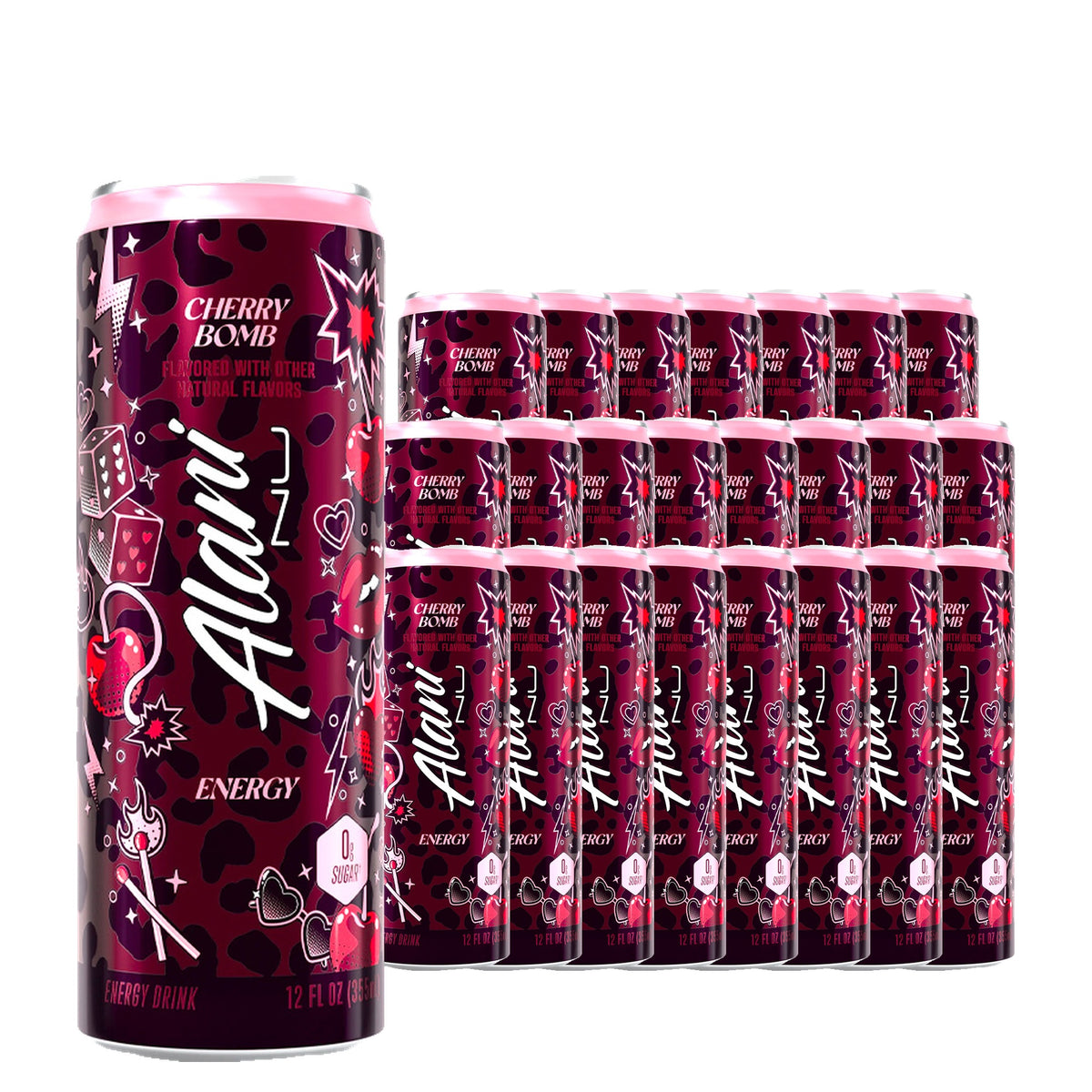Alani Nu Energy Drink Cherry Bomb 12 oz Case 24 Pack