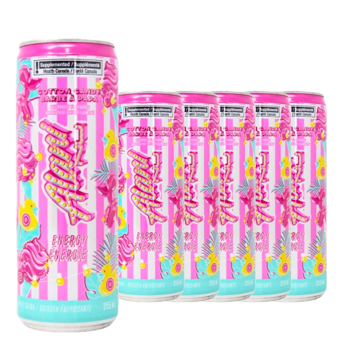 Alani Nu Energy Drink Cotton Candy 12 oz Case 6 Pack