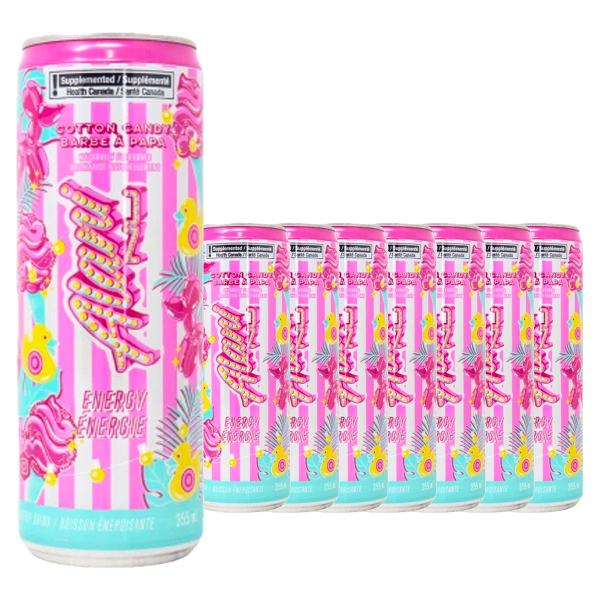 Alani Nu Energy Drink Cotton Candy 12 oz Case 8 Pack