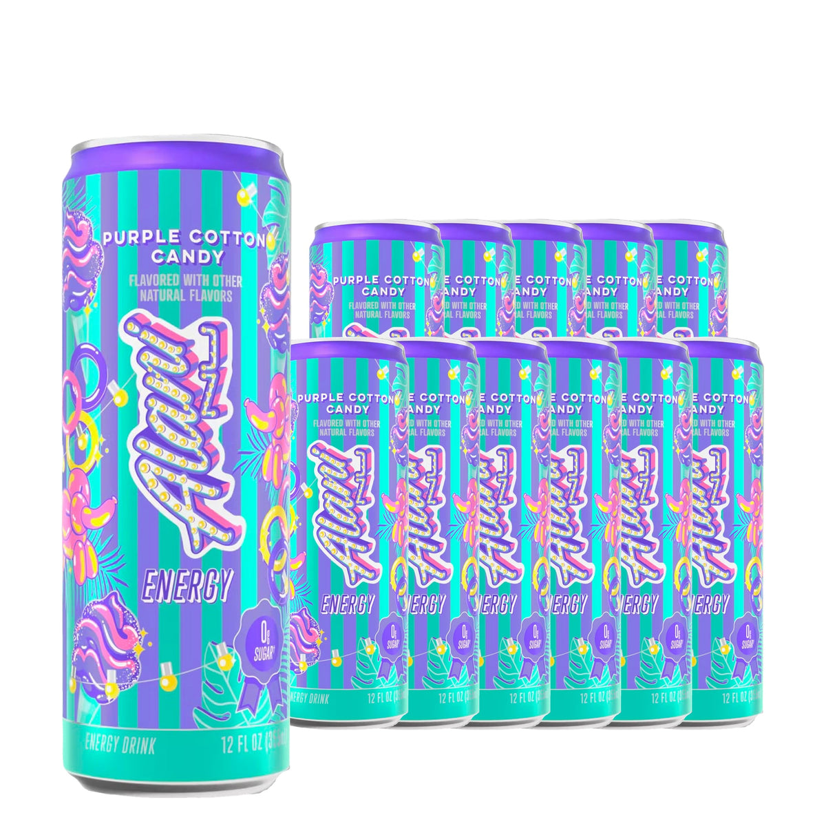 Alani Nu Energy Drink Purple Cotton Candy 12 oz Case