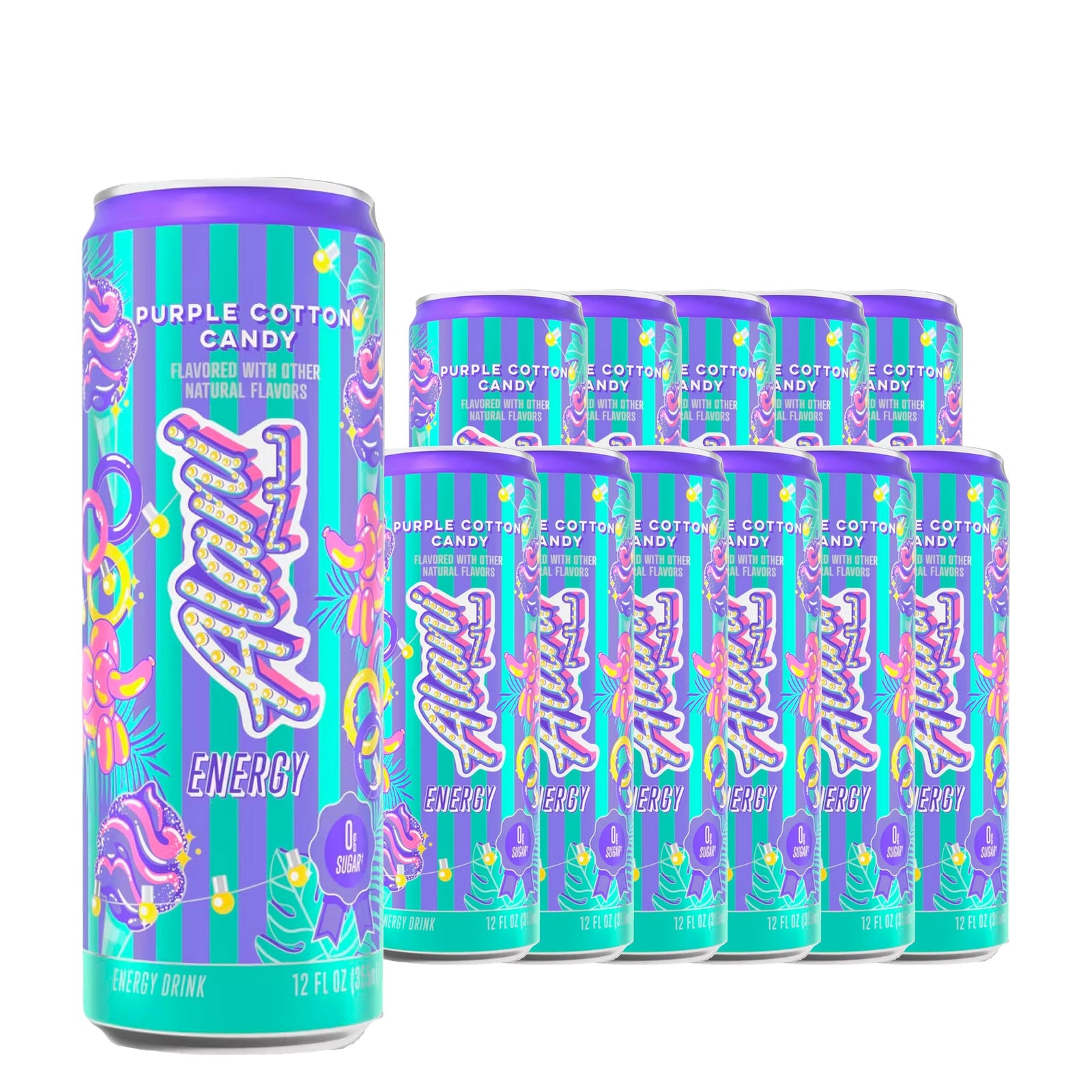 Alani Nu Energy Drink Purple Cotton Candy 12 oz Case
