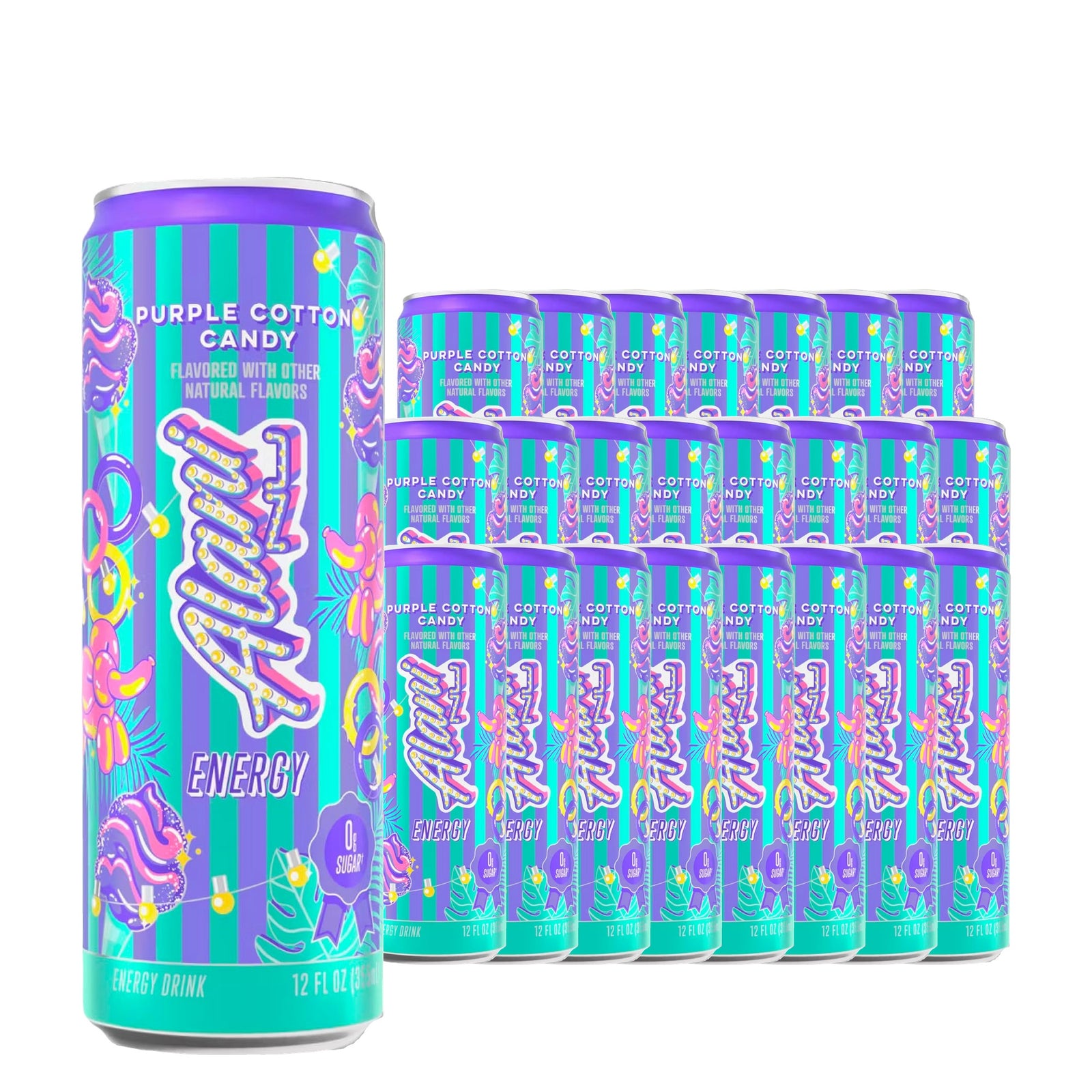 Alani Nu Energy Drink Purple Cotton Candy 12 oz Case