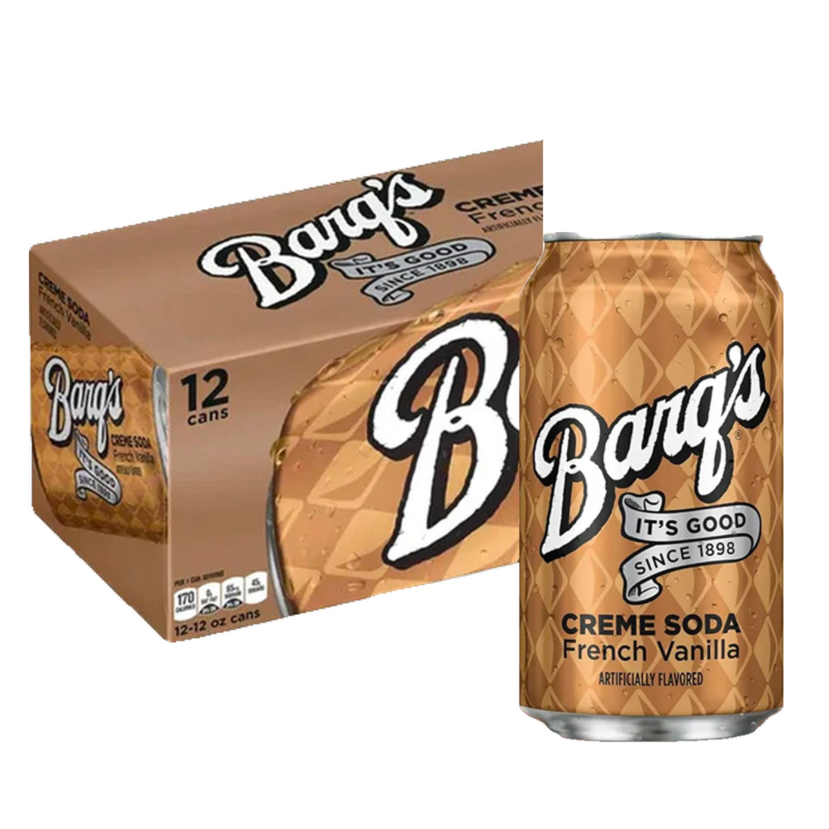 Barq's French Vanilla Cream 12 oz Case 12 Pack