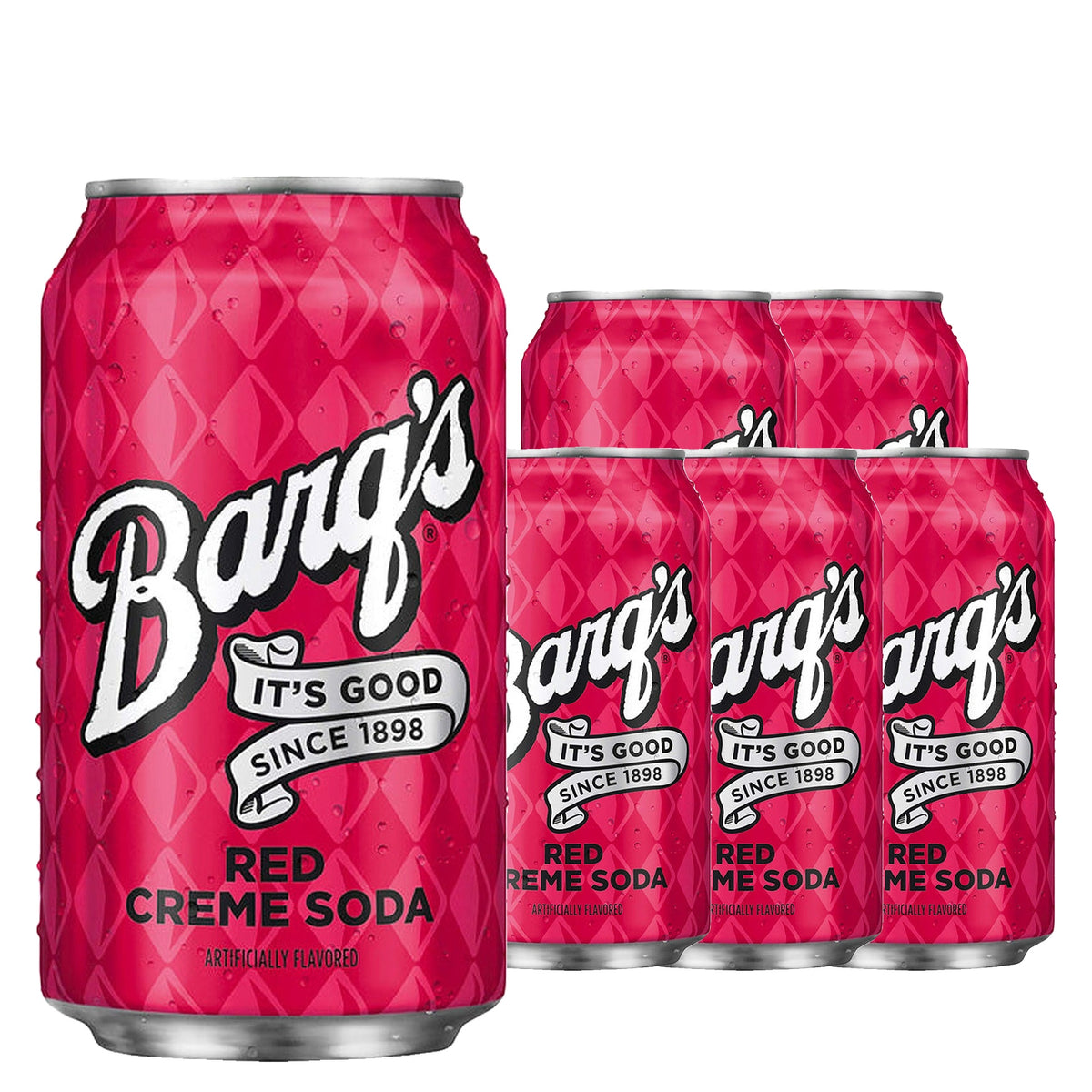 Barq's Red Creme Soda 355 mL / 12 fl oz case of 6 cans