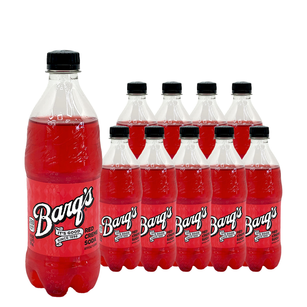 Barq's Red Cream Soda 20 oz Case 10 Pack