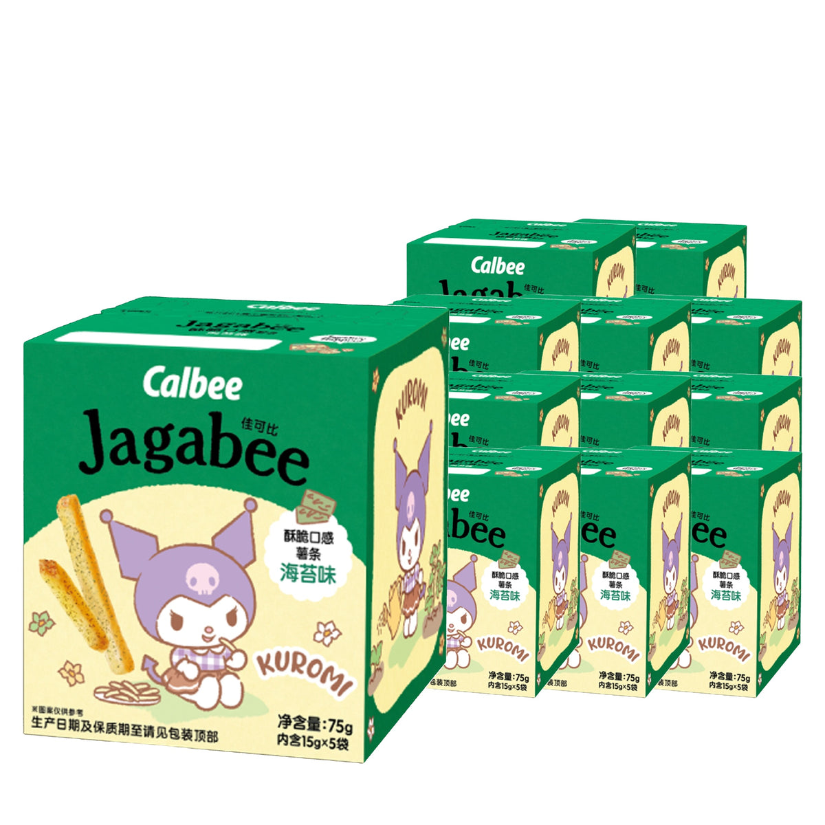 Calbee Jagabee Seaweed Flavored Fries (Sanrio Series) 75 g Case, 12 pack