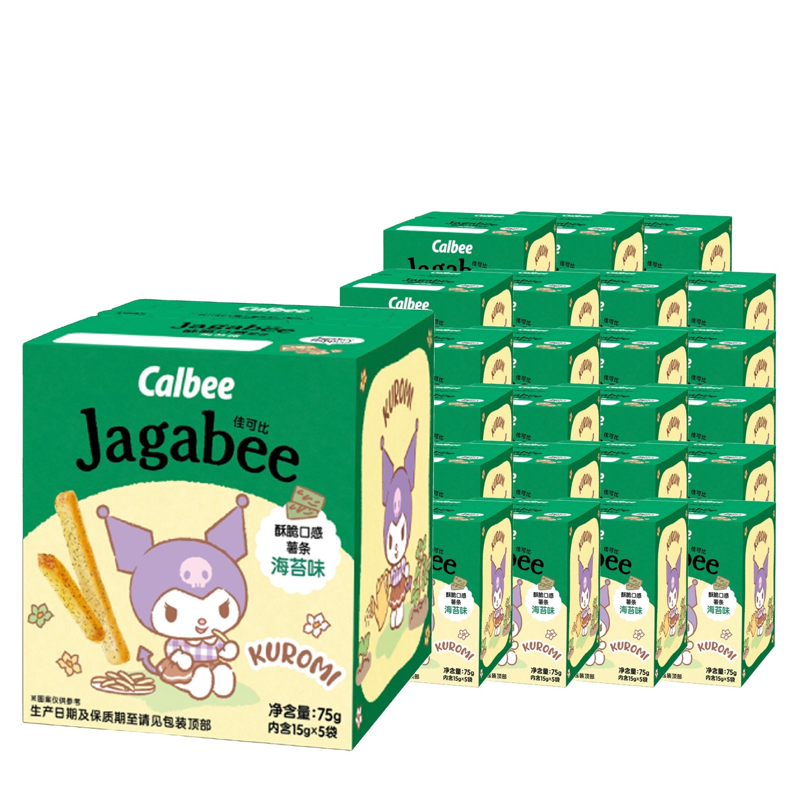 Calbee Jagabee Seaweed Flavored Fries (Sanrio Series) 75 g Case, 24 pack