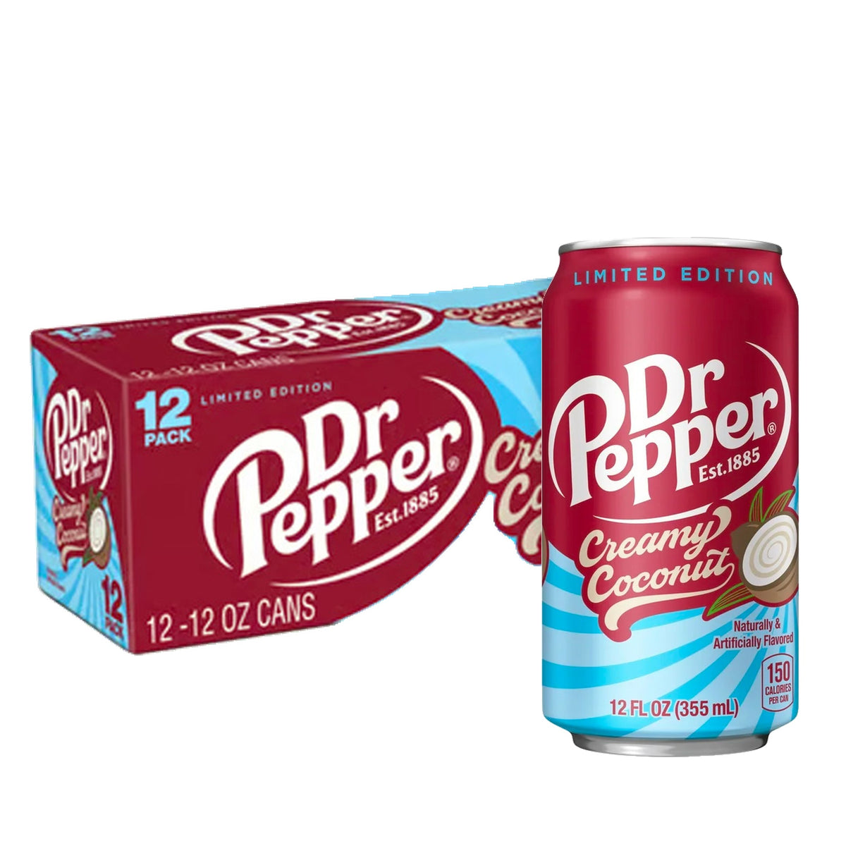 Dr Pepper Creamy Coconut 12 oz Case 12 Pack