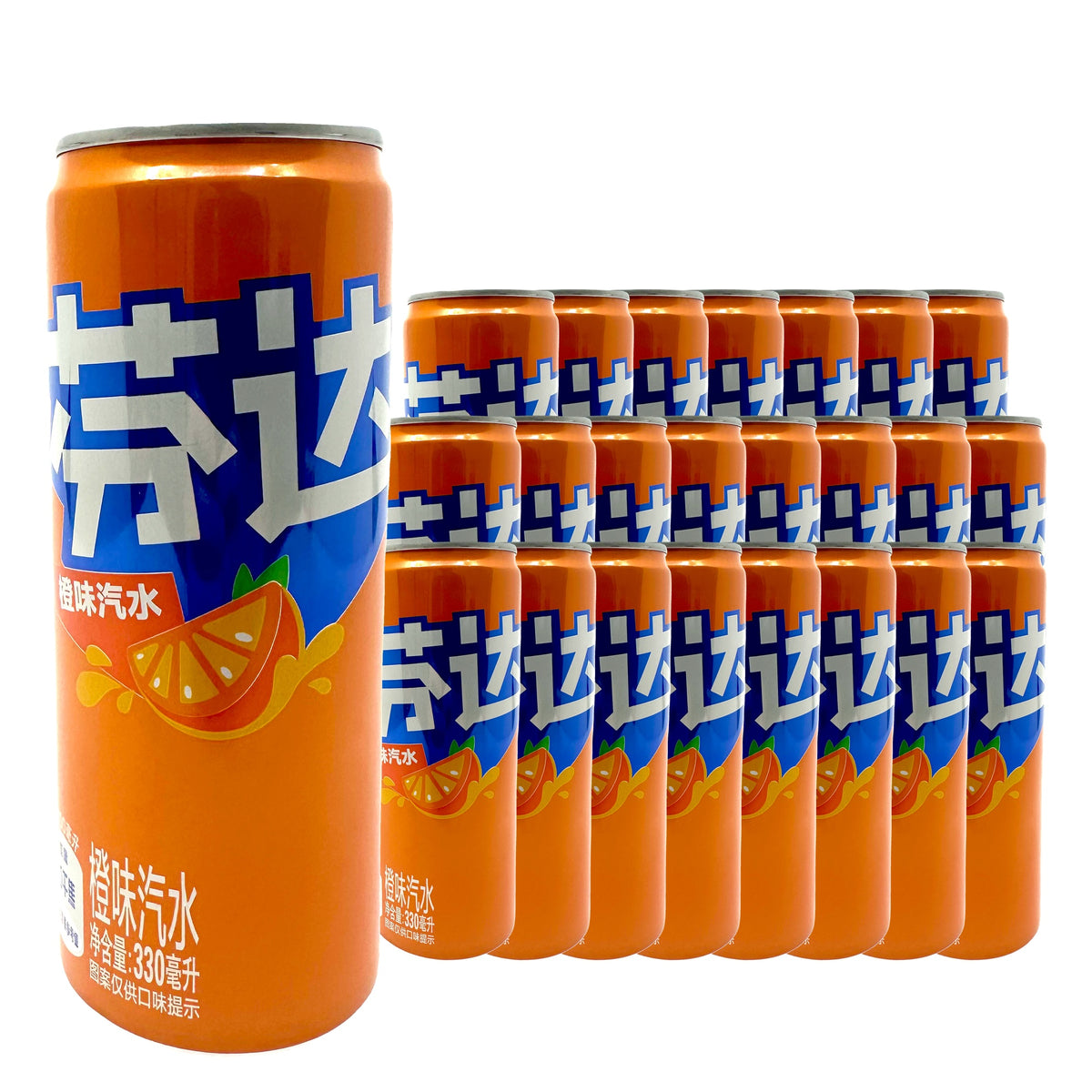 Fanta Orange China 330 mL Can Case