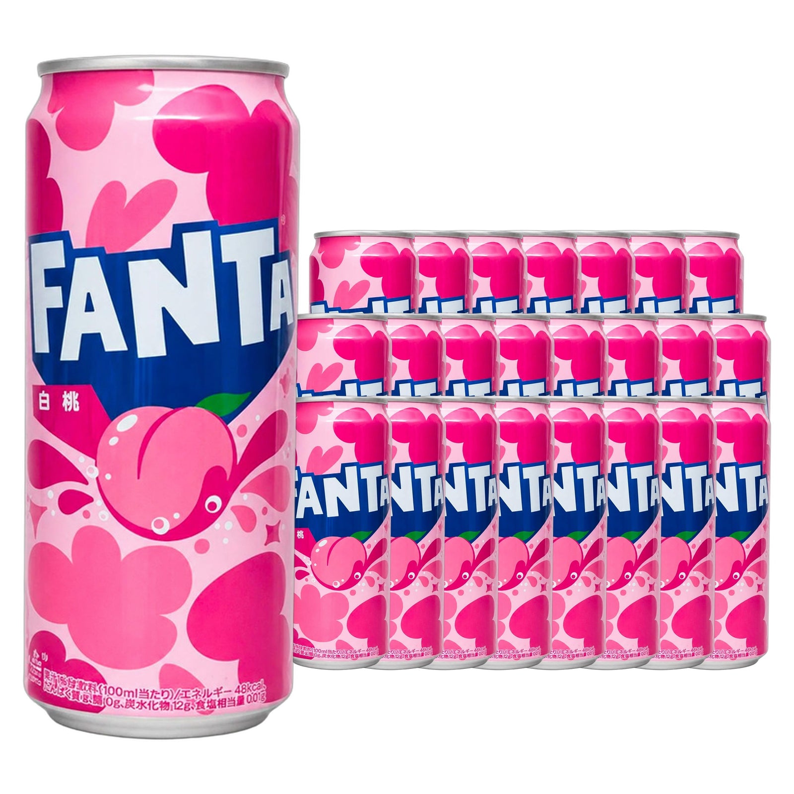 Fanta White Peach 500 mL / 16.9 fl oz case of 24 cans