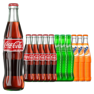 Coca-Cola Mexican Coke Fiesta Glass Bottles 12 oz Case 12 Pack