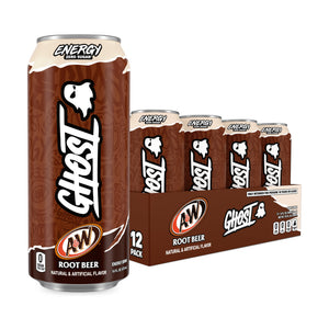 Ghost Energy Zero Sugar A&W Root Beer 16 fl oz (473 mL) cans, 12 pack