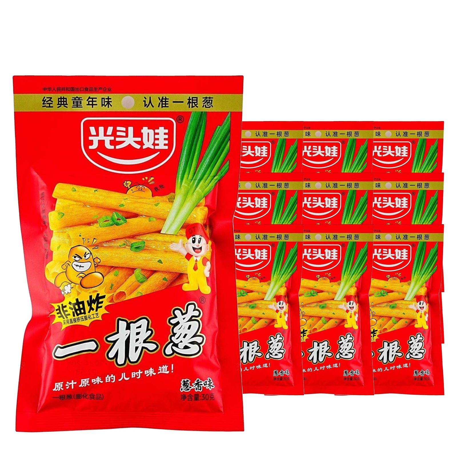 Guangtouwa Shallot Sticks 30 g / 1.1 oz case of 10 bags