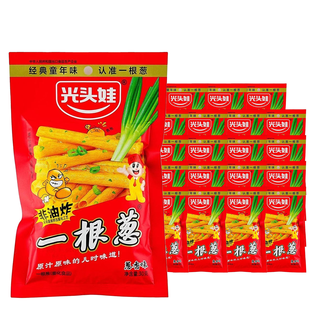 Guangtouwa Shallot Sticks 30 g / 1.1 oz case of 20 bags
