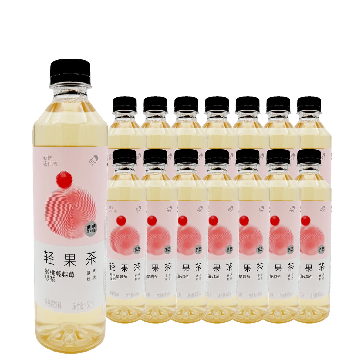 HEYTEA Peach & Cranberry Green Tea 450 mL Case 15 Pack