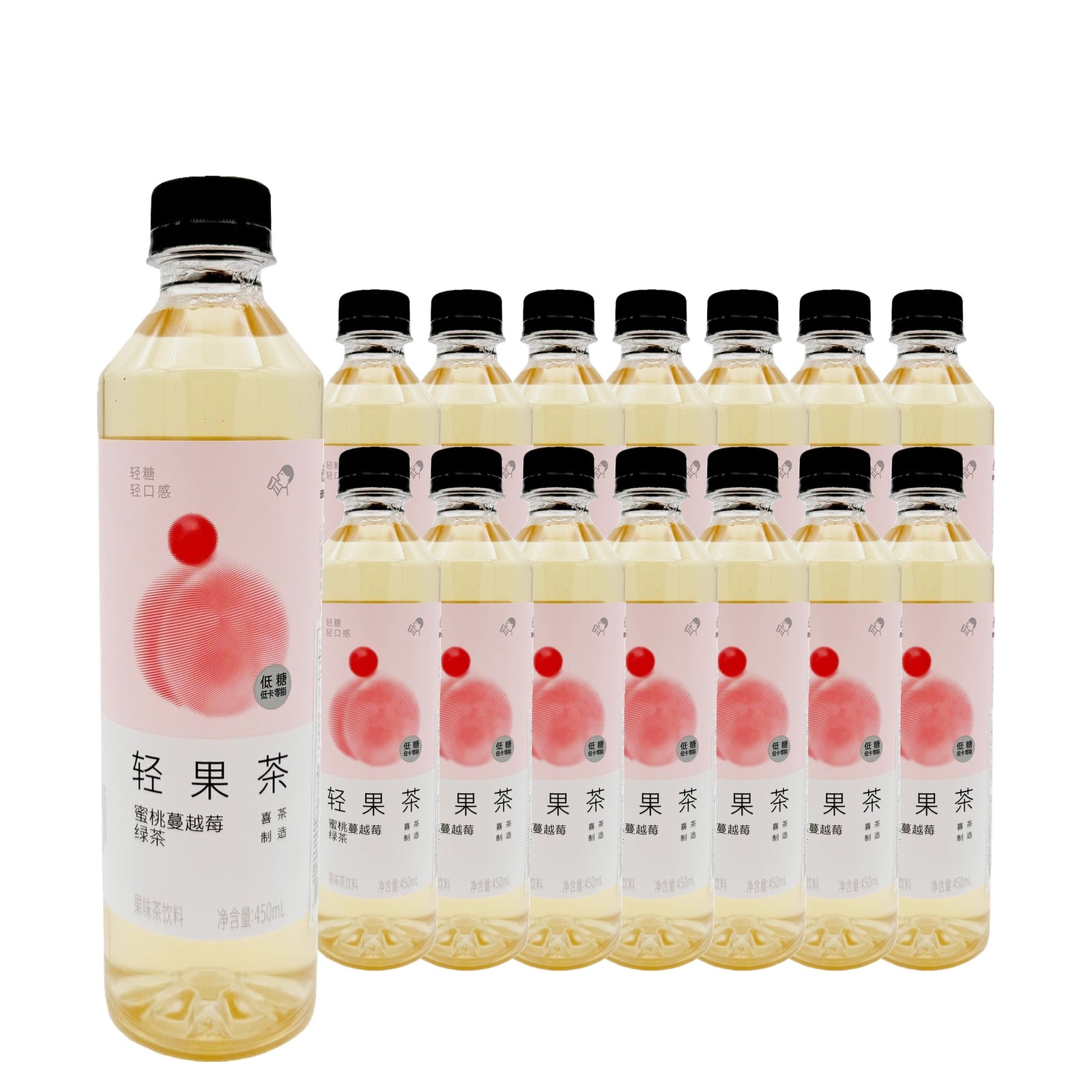 HEYTEA Peach & Cranberry Green Tea 450 mL Case