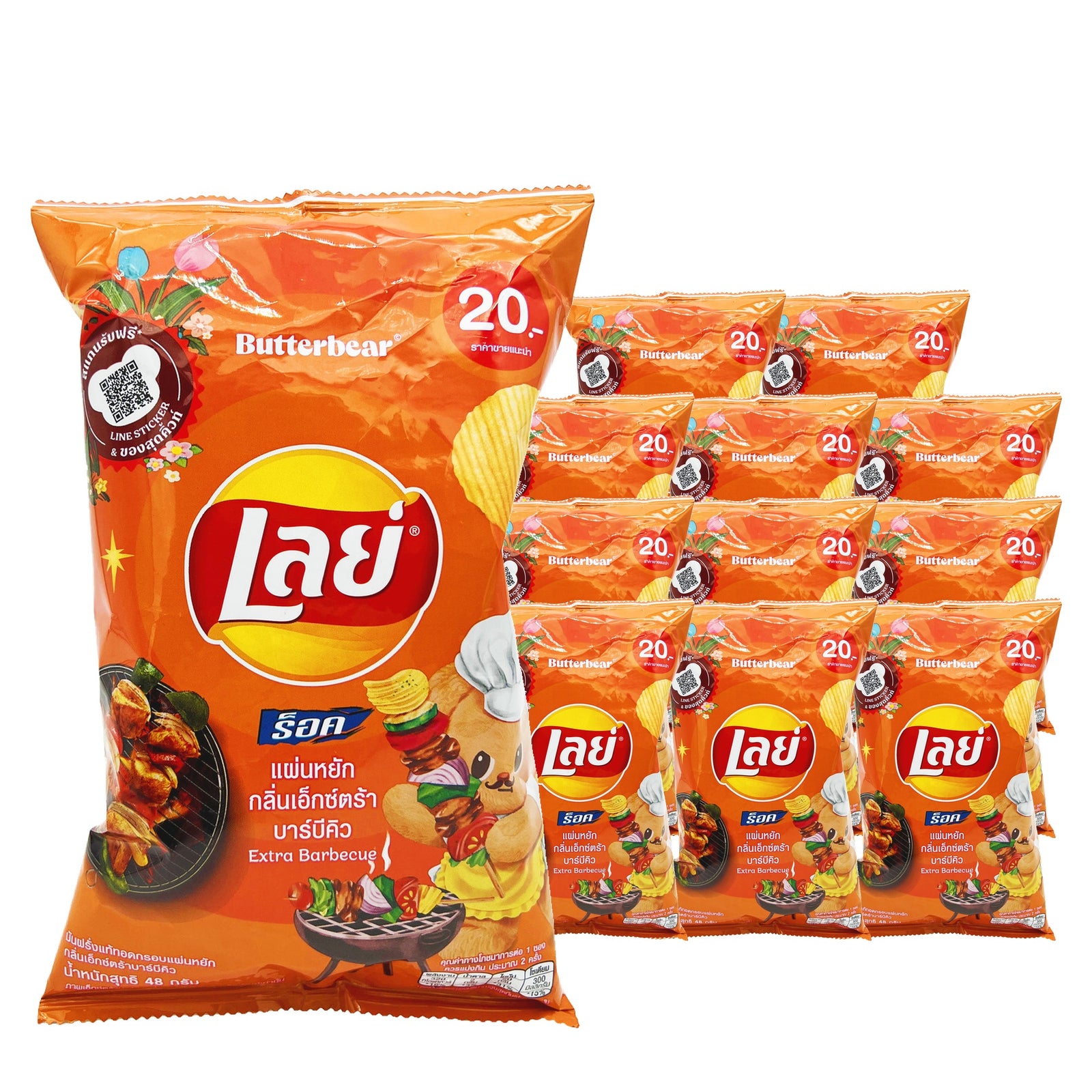 Lay's Extra BBQ 48 g Case, 12 pack
