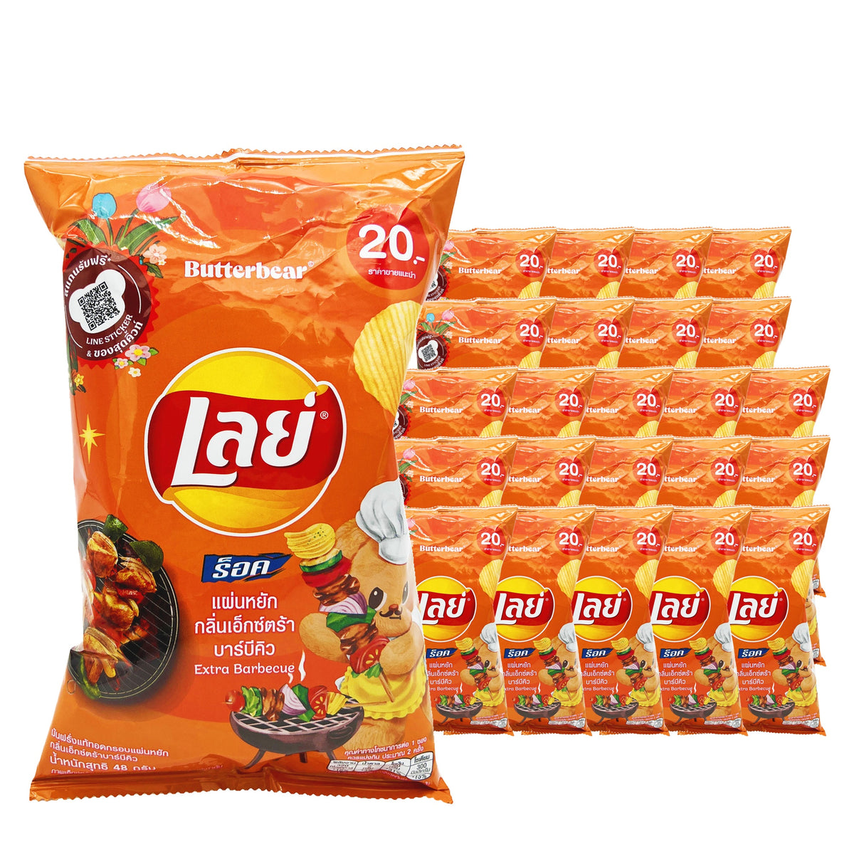 Lay's Extra BBQ 48 g Case, 24 pack