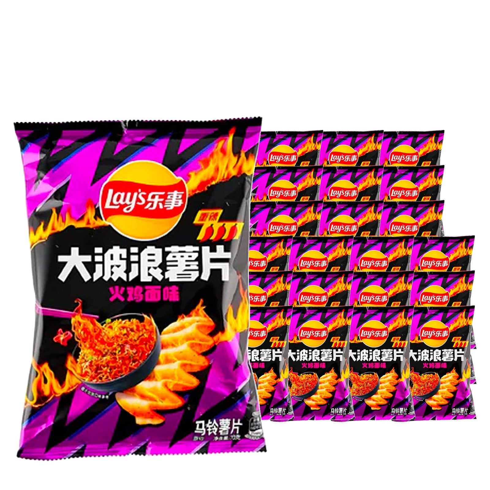 Lay's Wavy Buldak Spicy Chicken Ramen 70 g Case, 22 pack