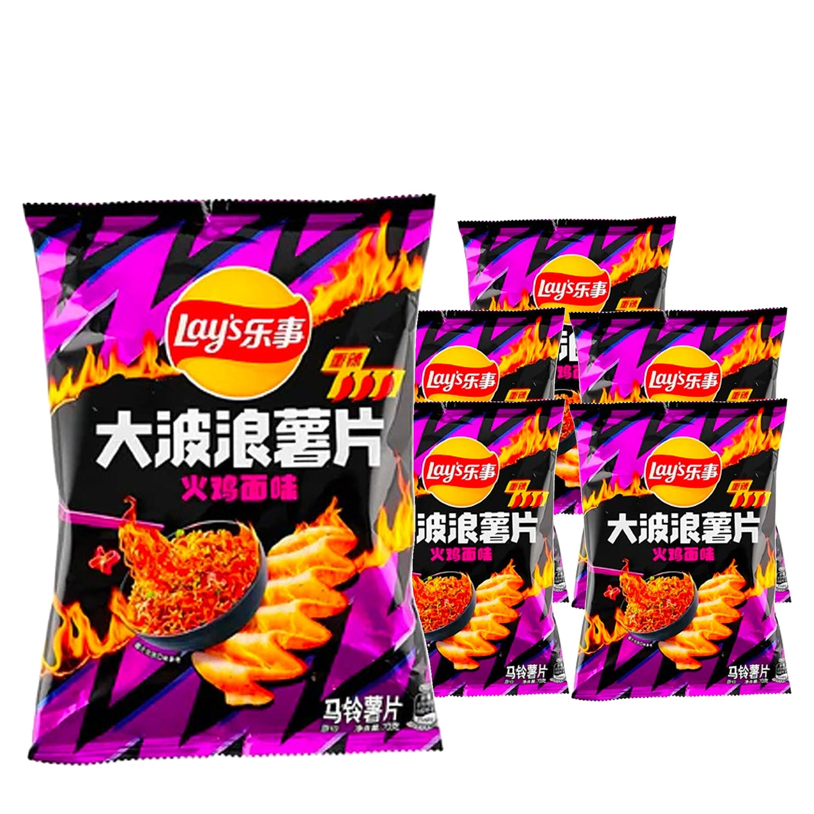 Lay's Wavy Buldak Spicy Chicken Ramen 70 g Case, 6 pack