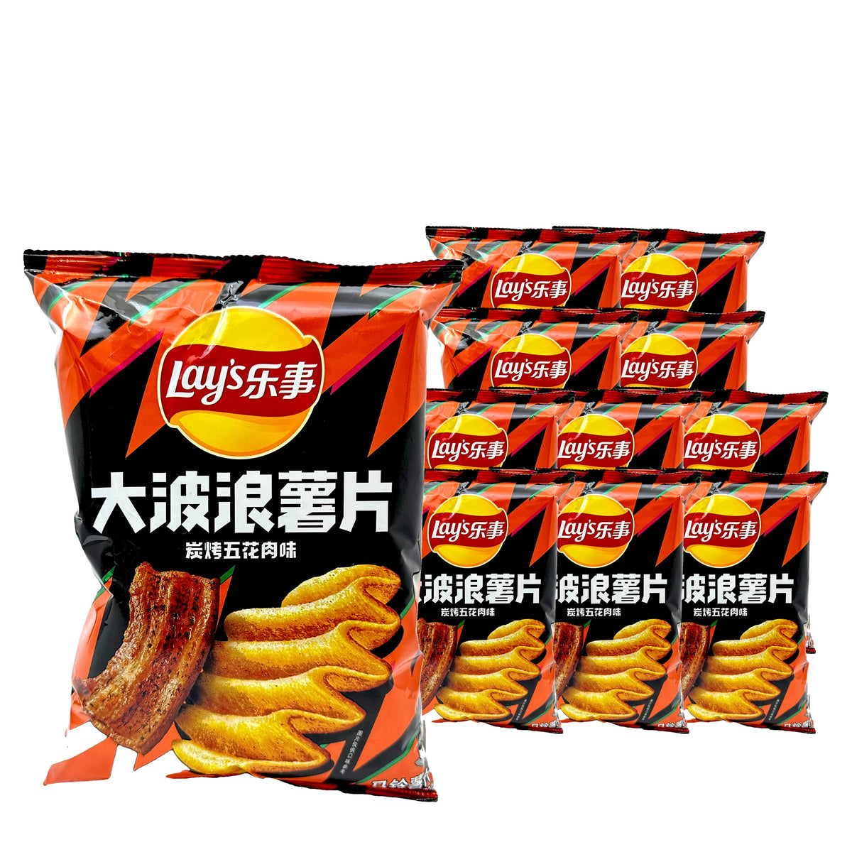 Lay's Wavy Smoked Pork Belly 70 g / 2.49 oz case of 11 bags