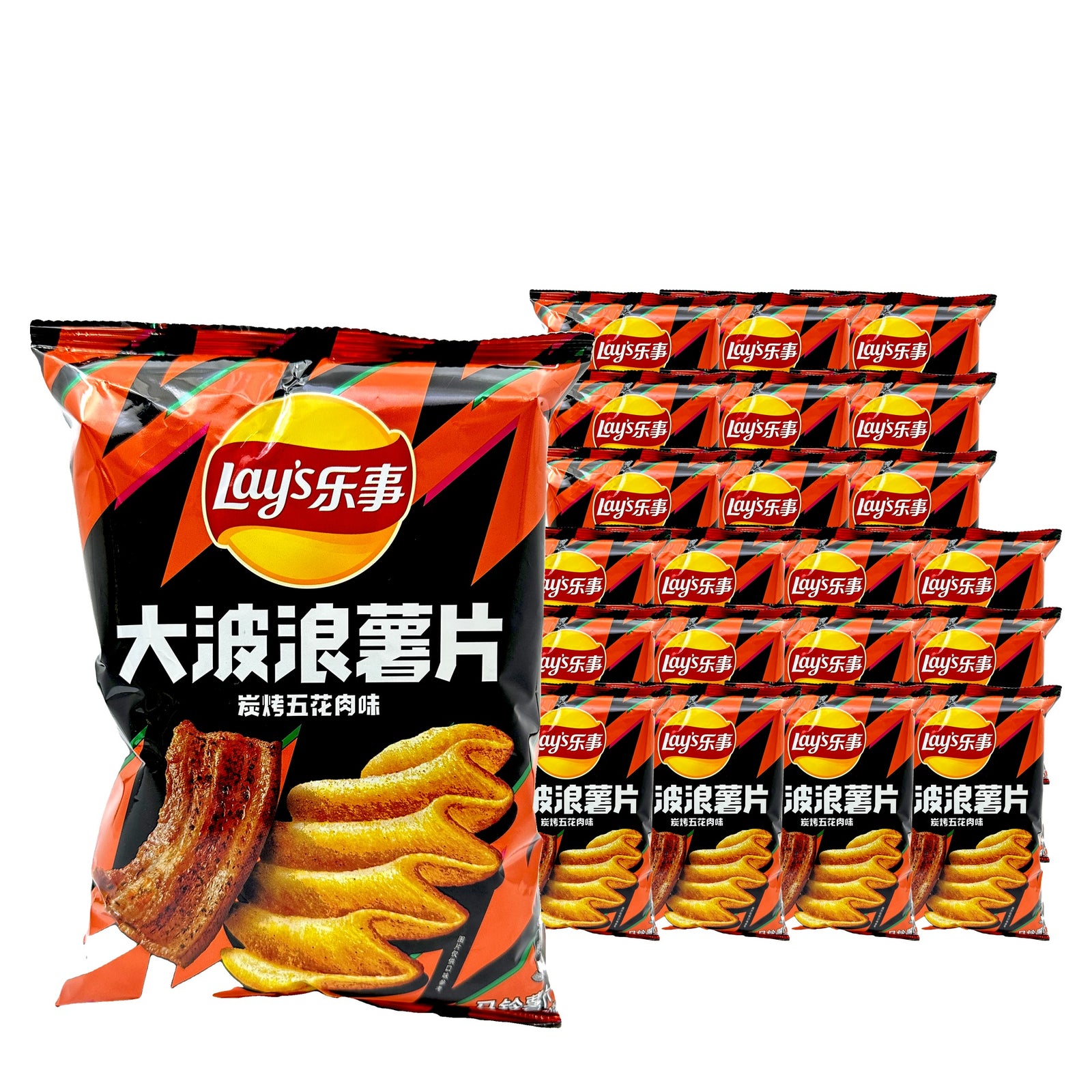Lay's Wavy Smoked Pork Belly 70 g / 2.49 oz case of 22 bags