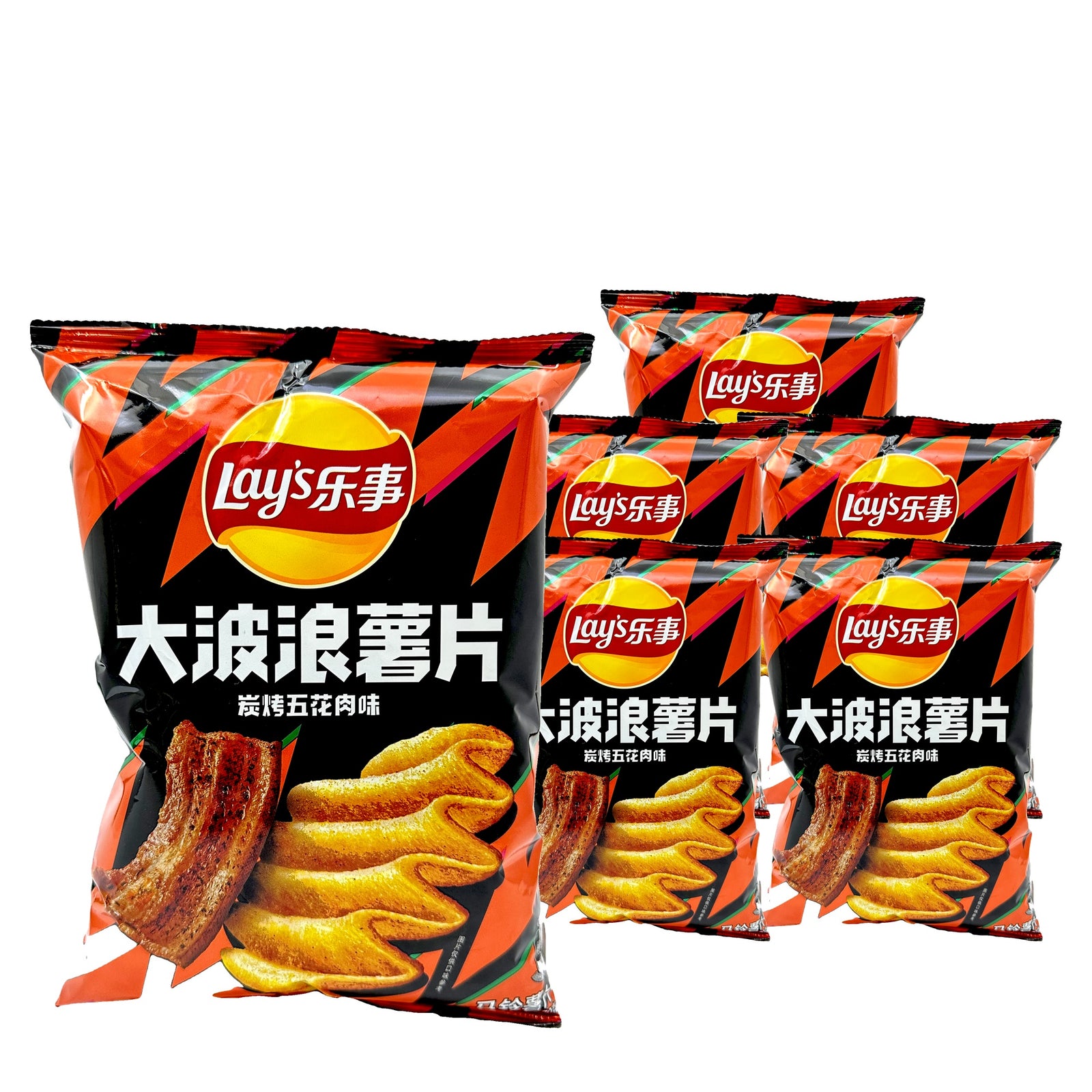 Lay's Wavy Smoked Pork Belly 70 g / 2.49 oz case of 6 bags