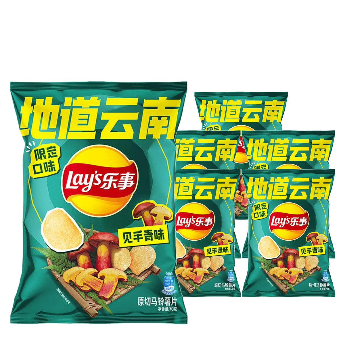 Lay's Wild Porcini Mushroom 70 g Case, 6 pack