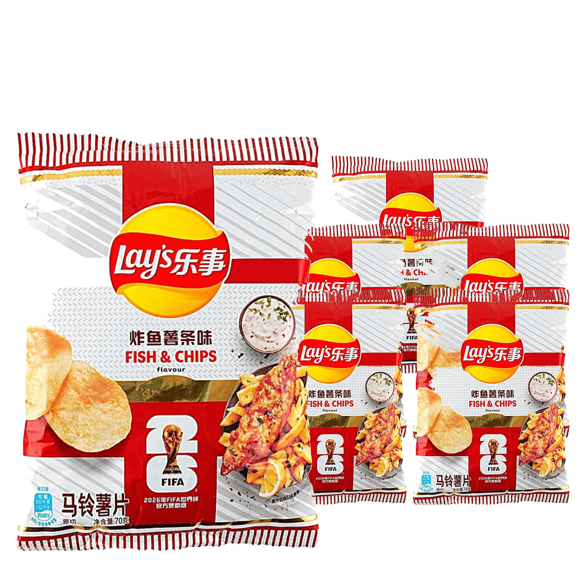 Lay's World Cup Unlimited England Fish & Chips 70 g Case, 6 pack