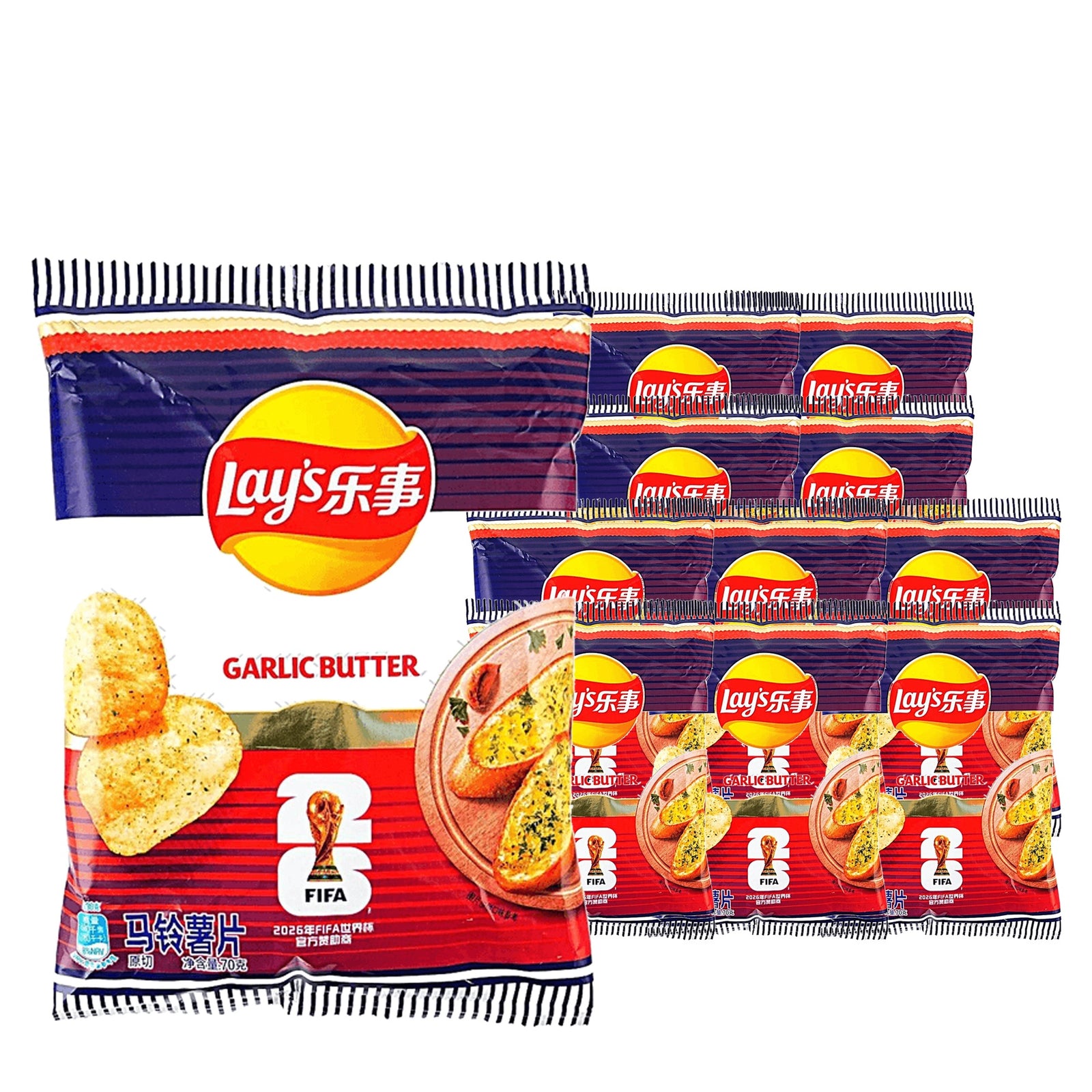 Lay's World Cup Unlimited French Garlic Butter 70 g / 2.47 oz case of 11 bags