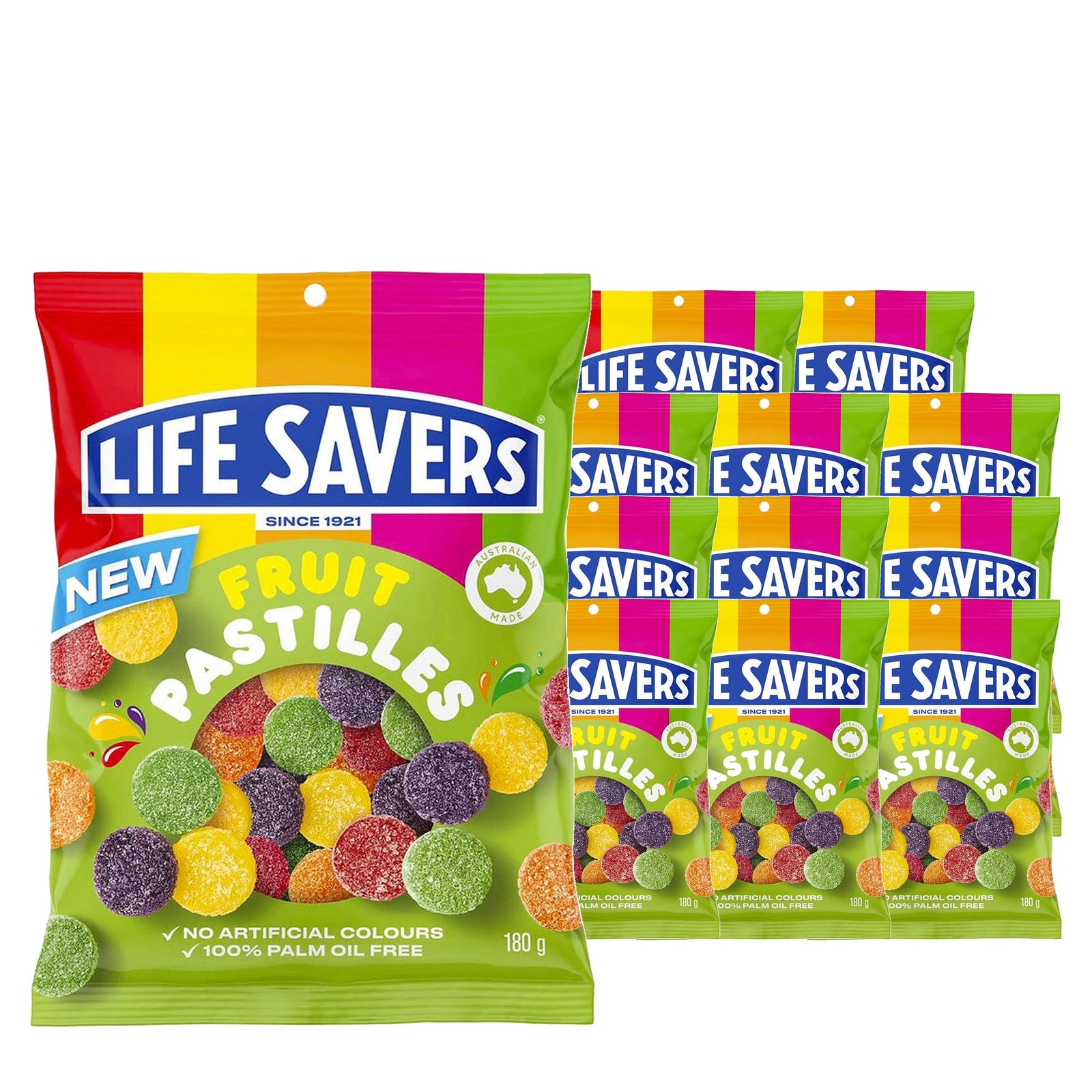 Life Savers Fruit Pastilles 180 g Case, 12 pack