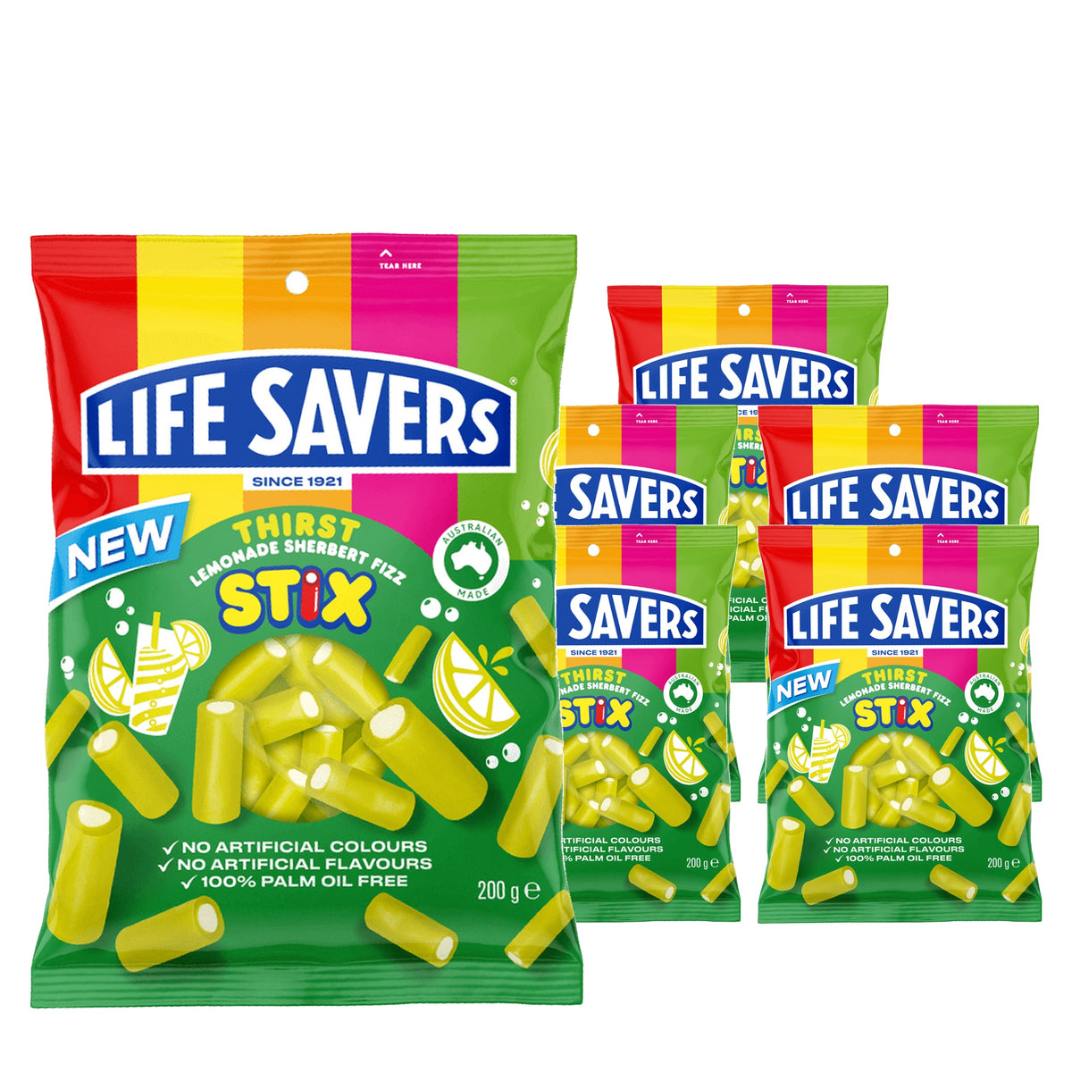 Life Savers Sherbert Fizz Stix Thirst Lemonade 200 g Case 6 Pack